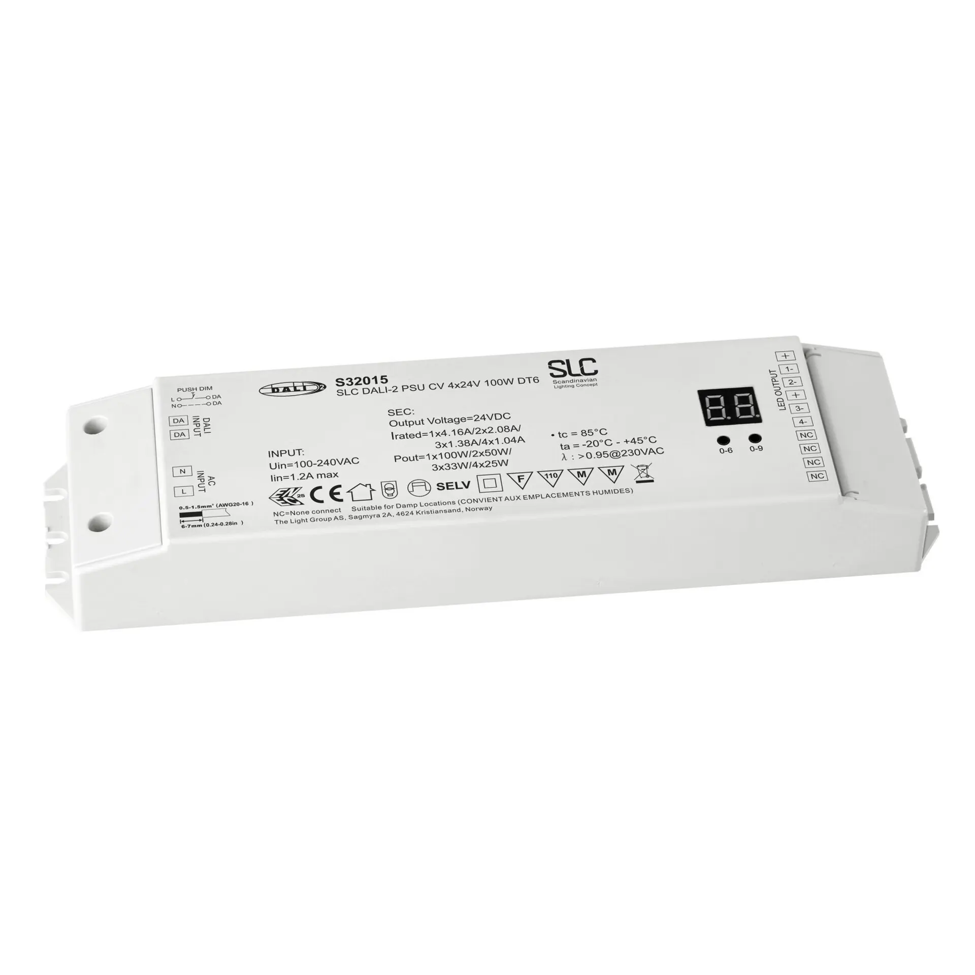 SLC Driver 24V 100W DALI IP20 DT6