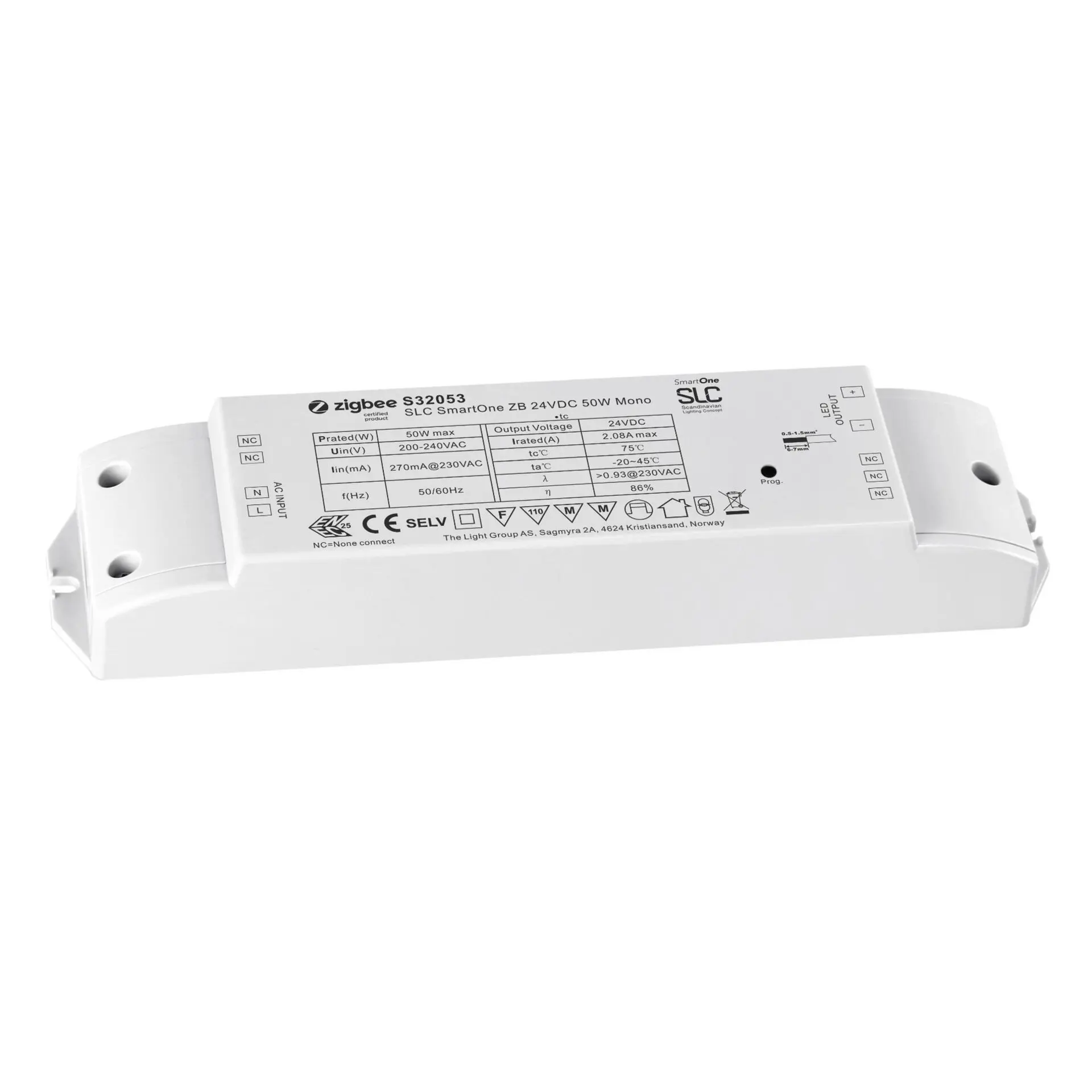 SLC SmartOne Driver 24V Mono 50W Zigbee /PushDim IP20