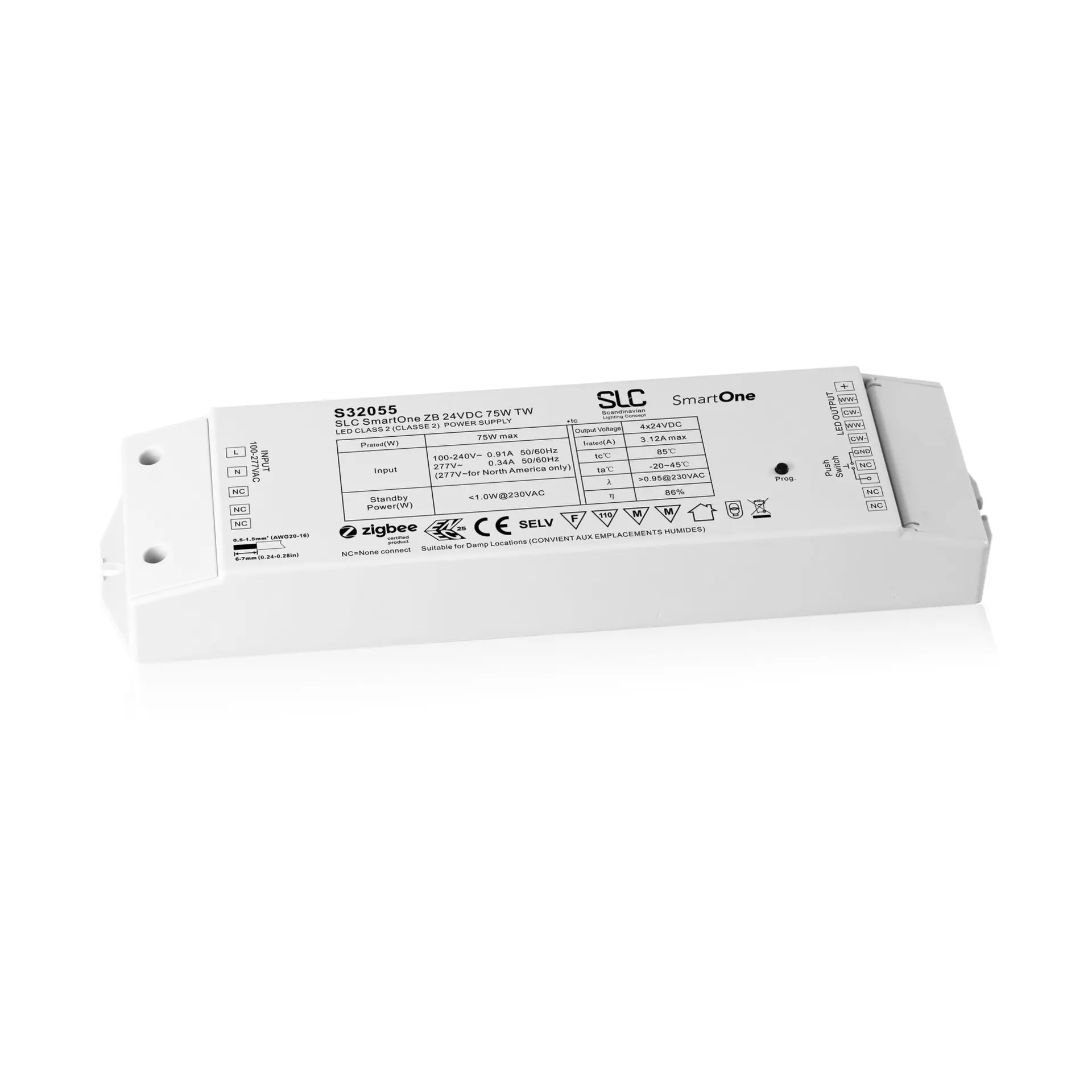 SLC SmartOne Driver 24V TW 75W Zigbee /PushDim IP20