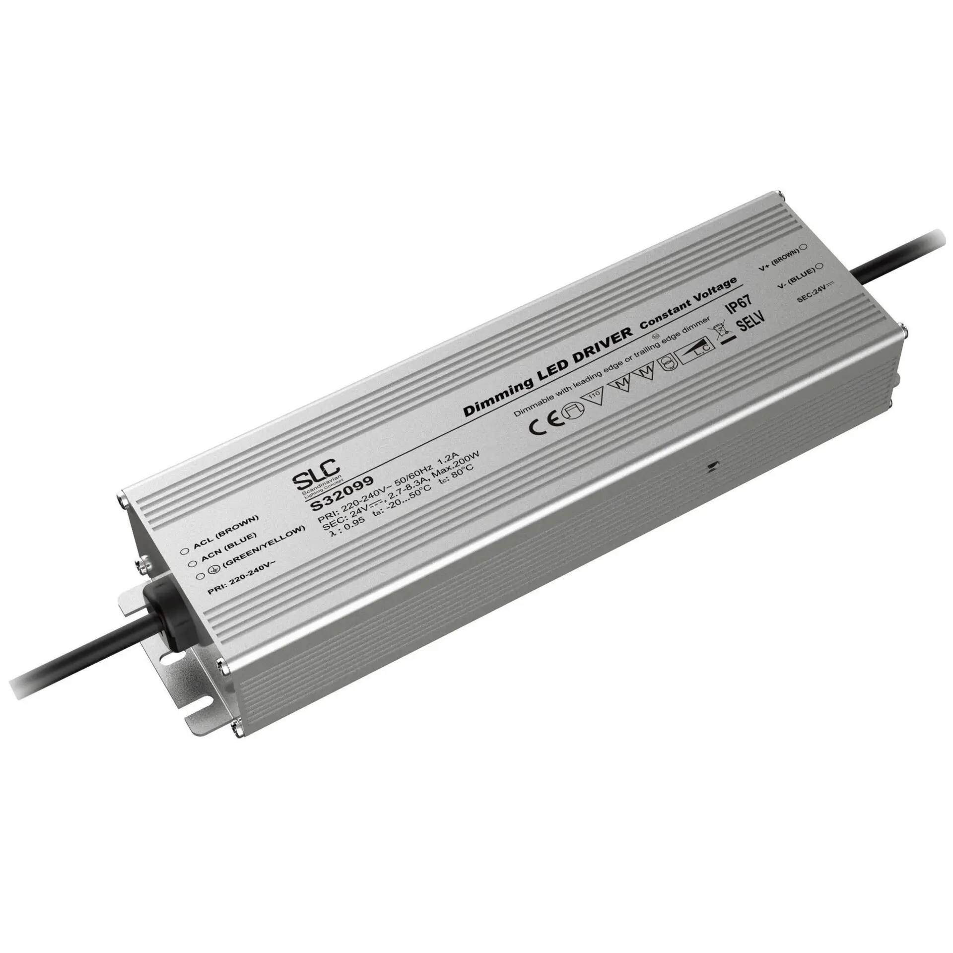 SLC Driver 24V 65 - 200W hliník stmívatelný triak IP67