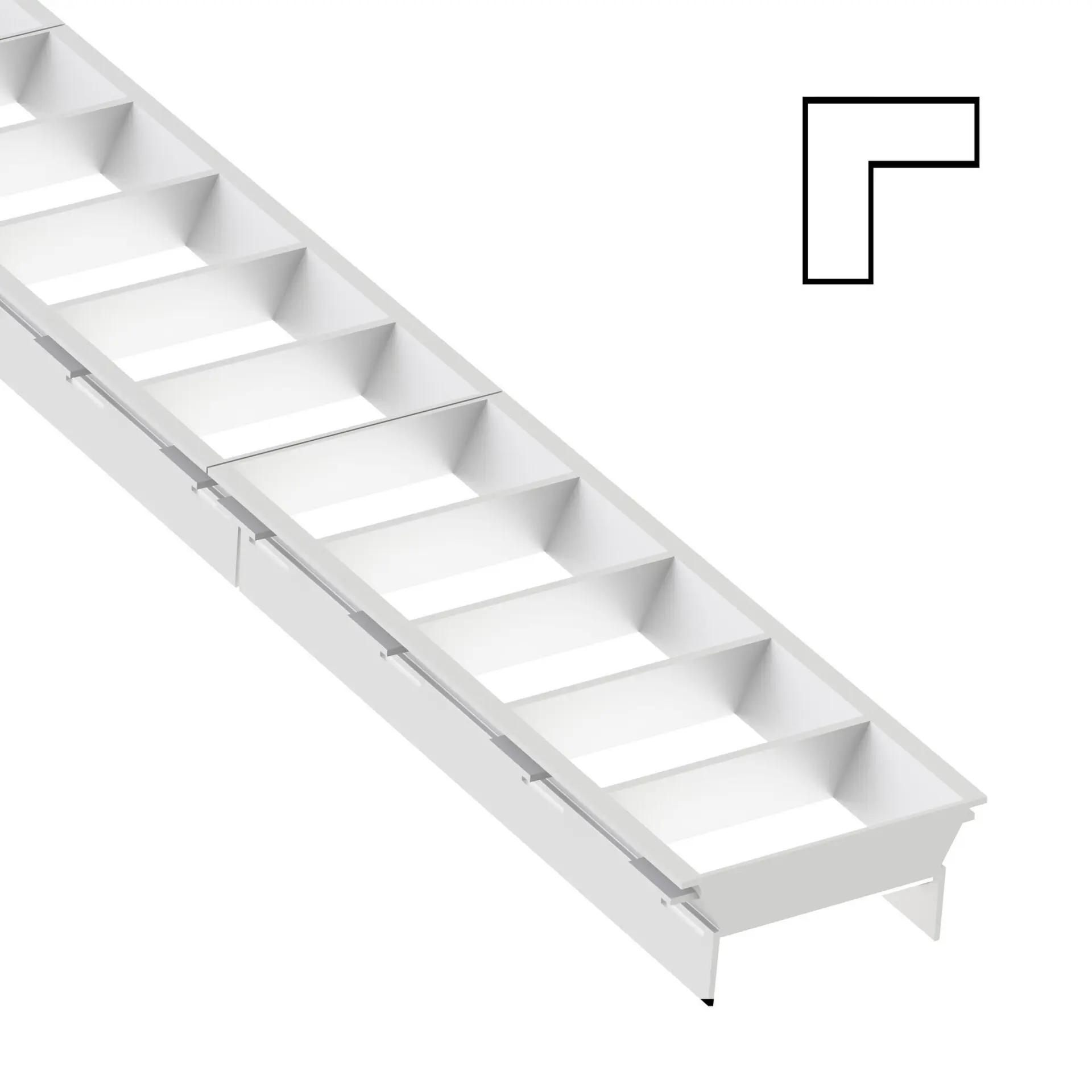 SLC SLC9549 LED svítidlo Click mřížka L spojka bílá - TLG
