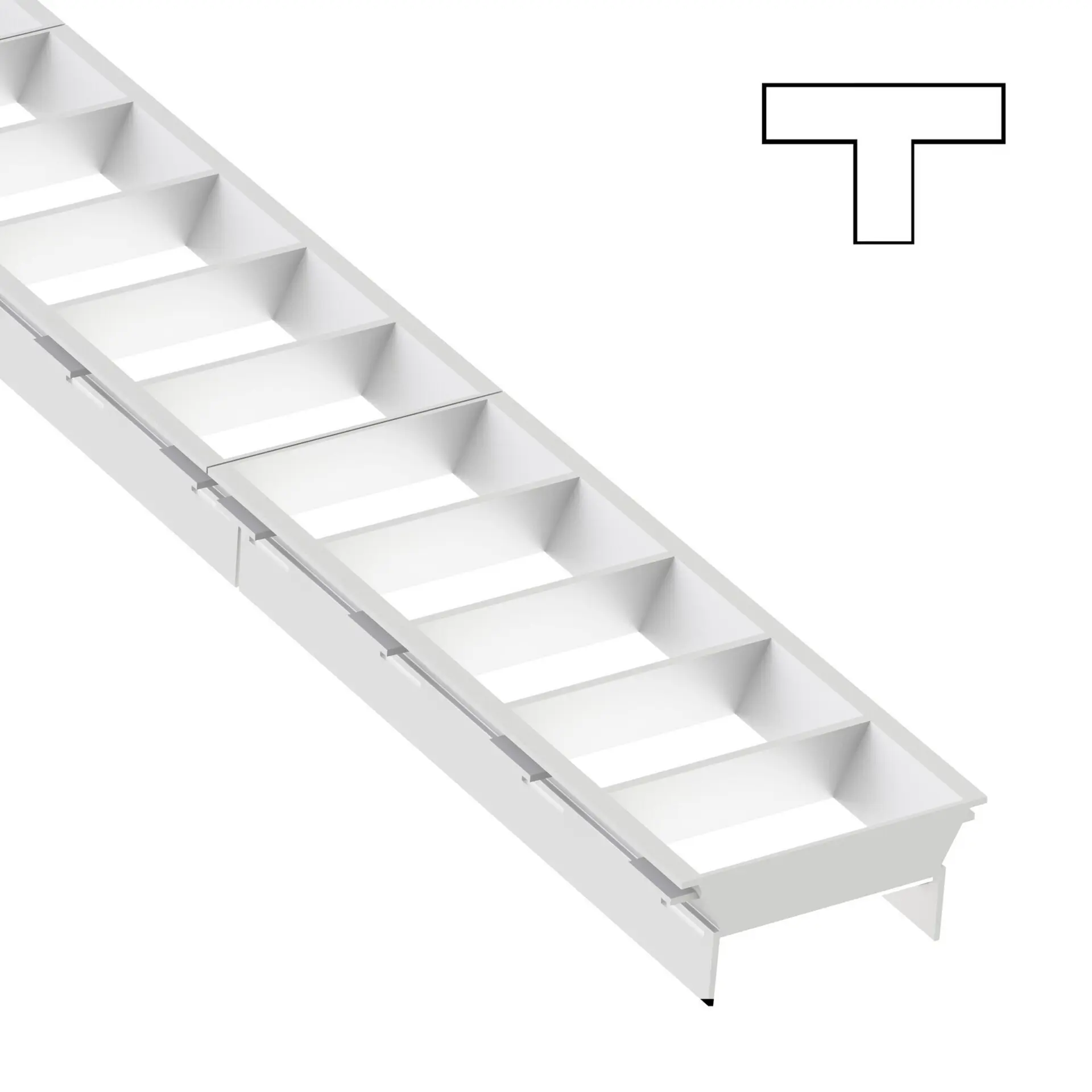 SLC SLC9550 LED svítidlo Click mřížka T spojka bílá - TLG