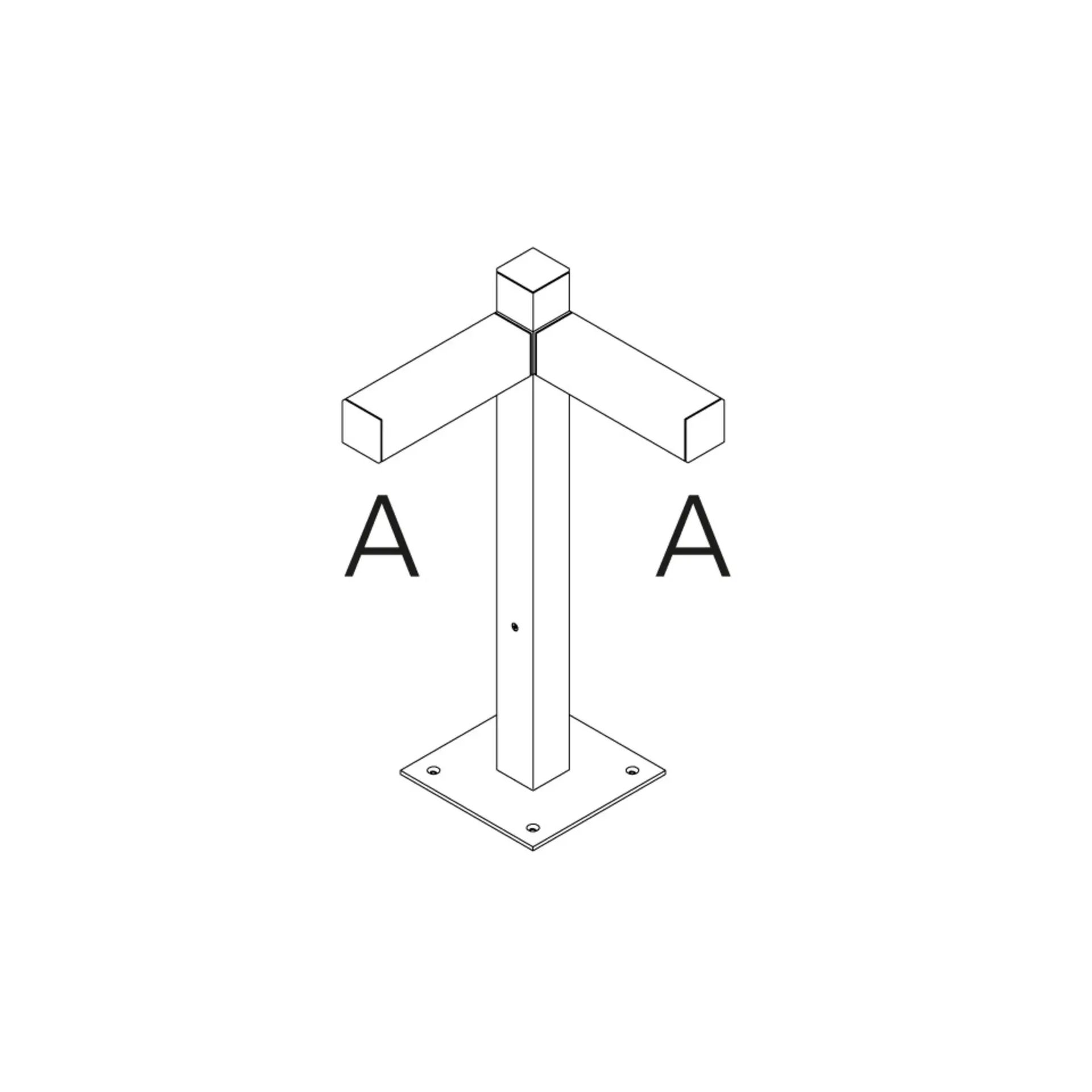 Artemide venkovní sloupek Walking Pole 600 Architectural Outdoor, 2x90° hlavice, 60 cm