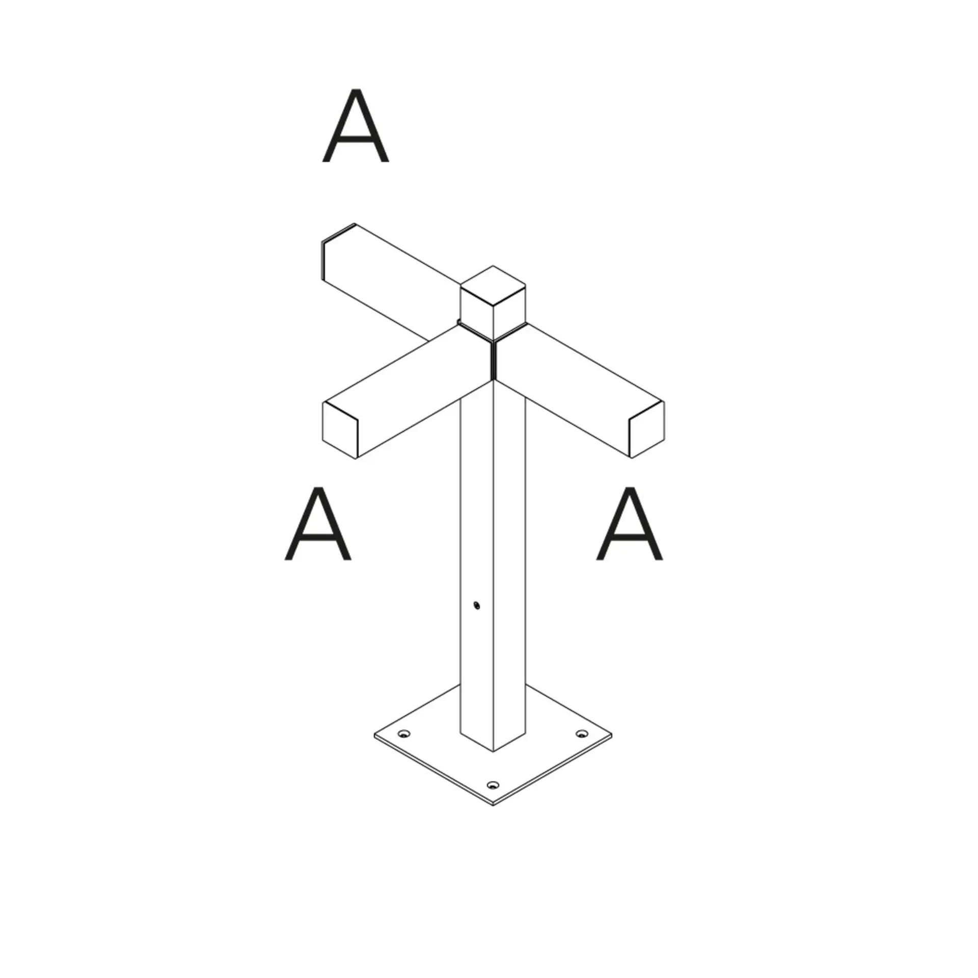 Artemide venkovní svítidlo Walking Pole 600 Architectural Outdoor 3x180° hlavic