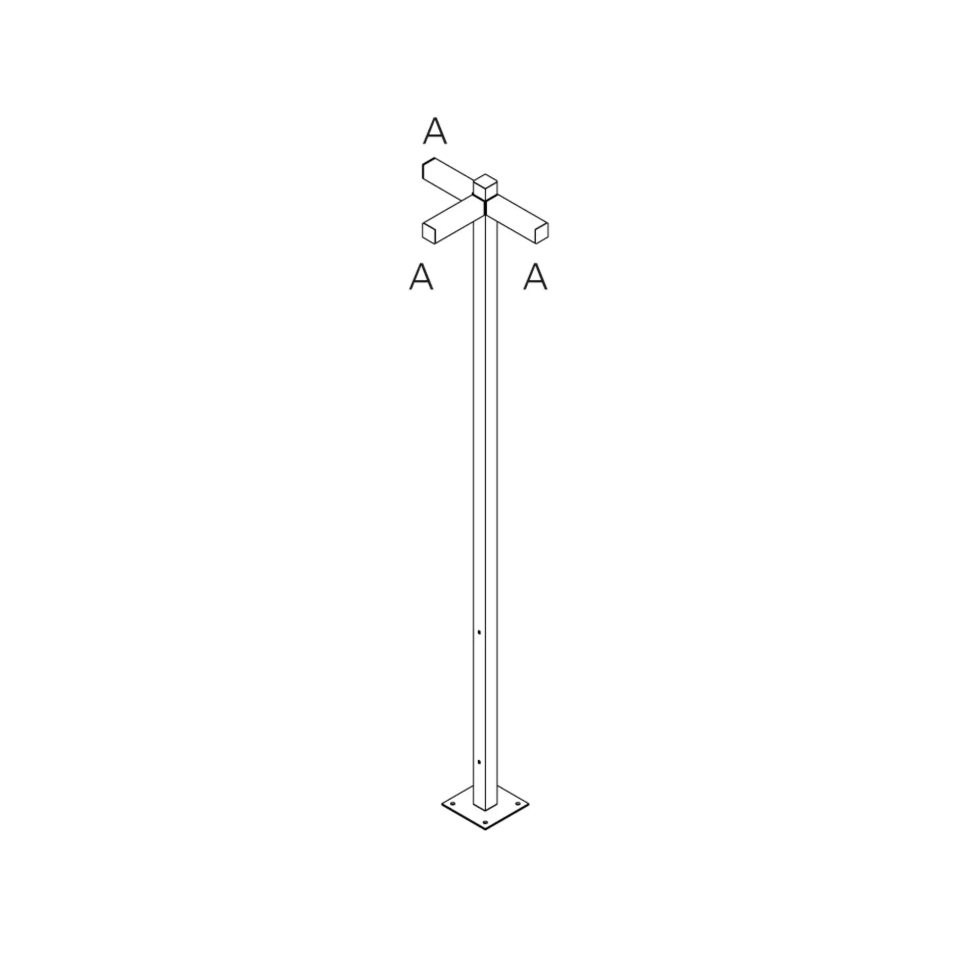 Artemide venkovní svítidlo Walking Pole 2500, 3x180° hlavic, 250 cm