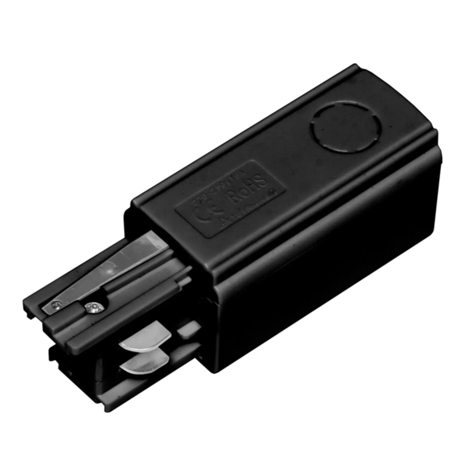 Ecolite Adaptér napájení na 3-fázové lišty, levý, černý TR-ADAPT-3F/CR/L