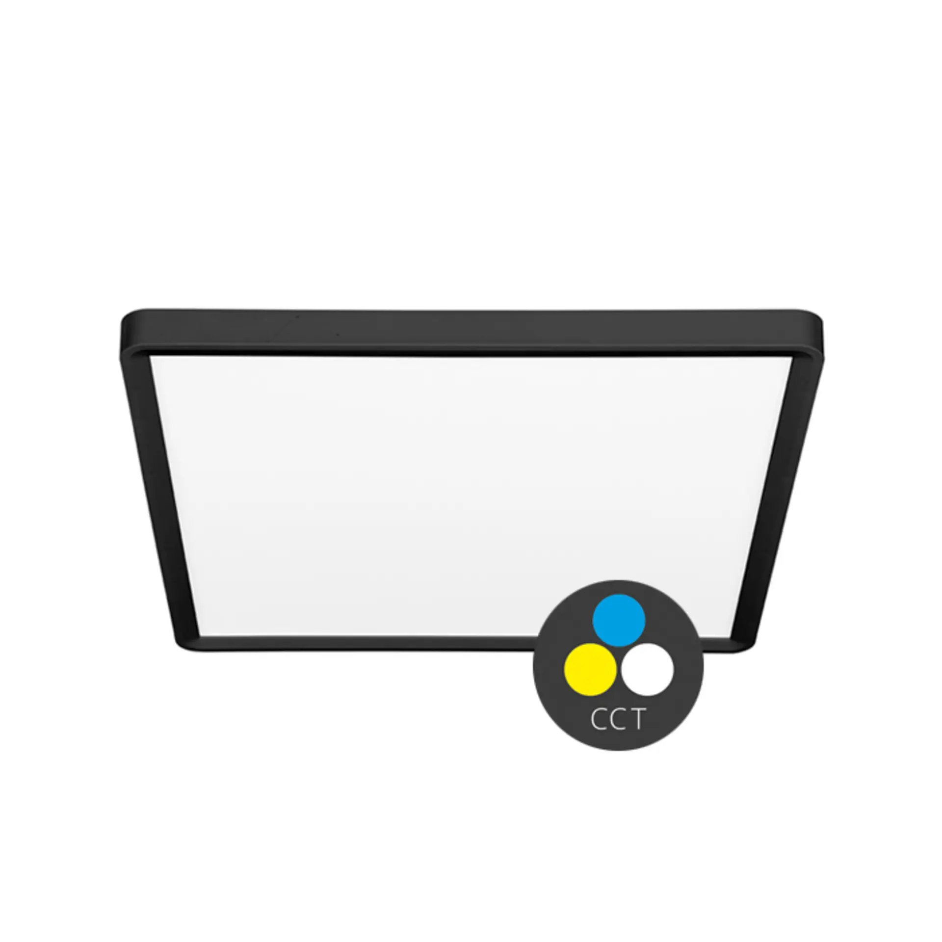 Ecolite LED svítidlo čtverec 24W 30cm CCT 2400lm IP40 černý lem W008S-CCT/24W/CR