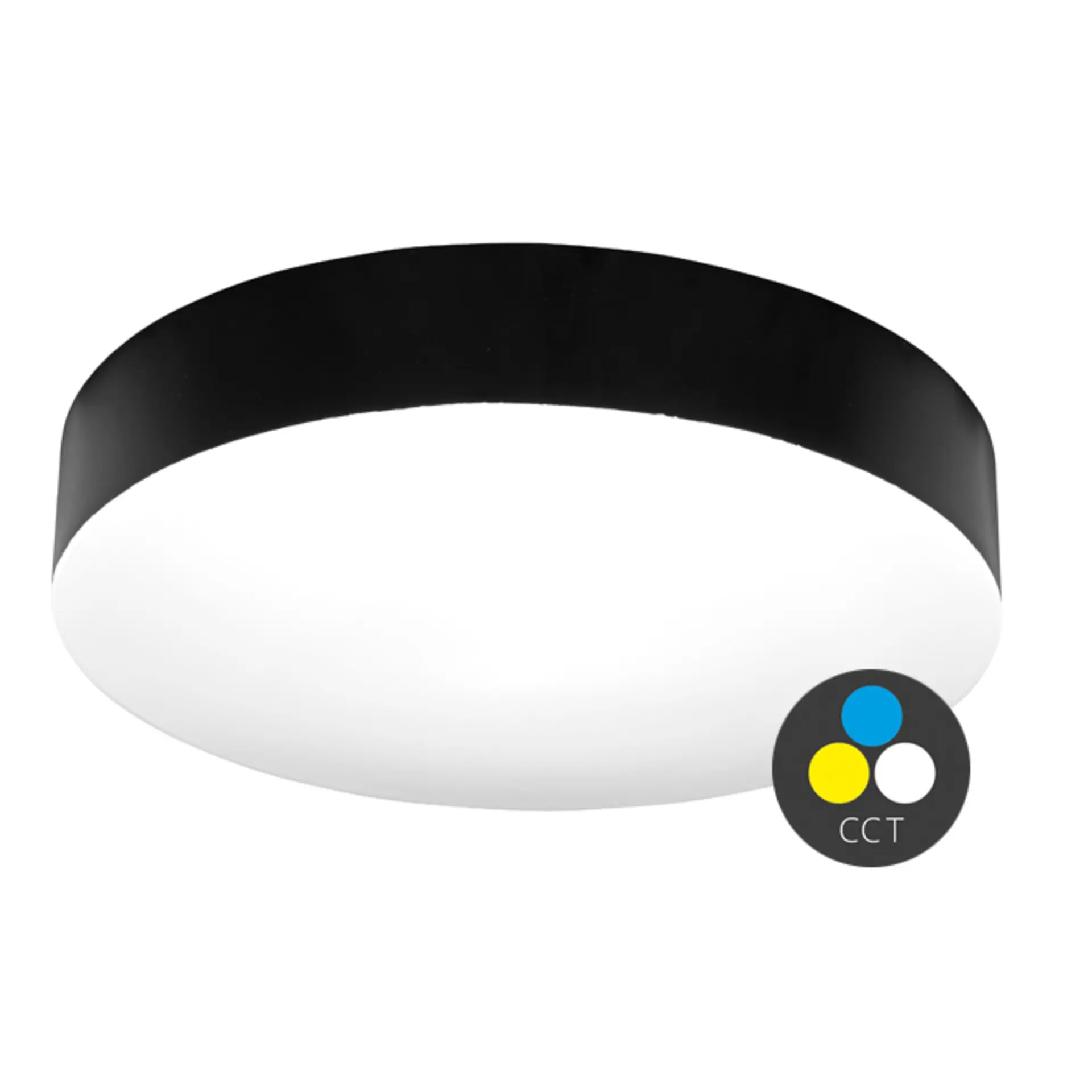 Ecolite LED svítidlo stropní kruh 50W 50cm 4250lm CCT IP44 černá WML500-CCT/50W/CR