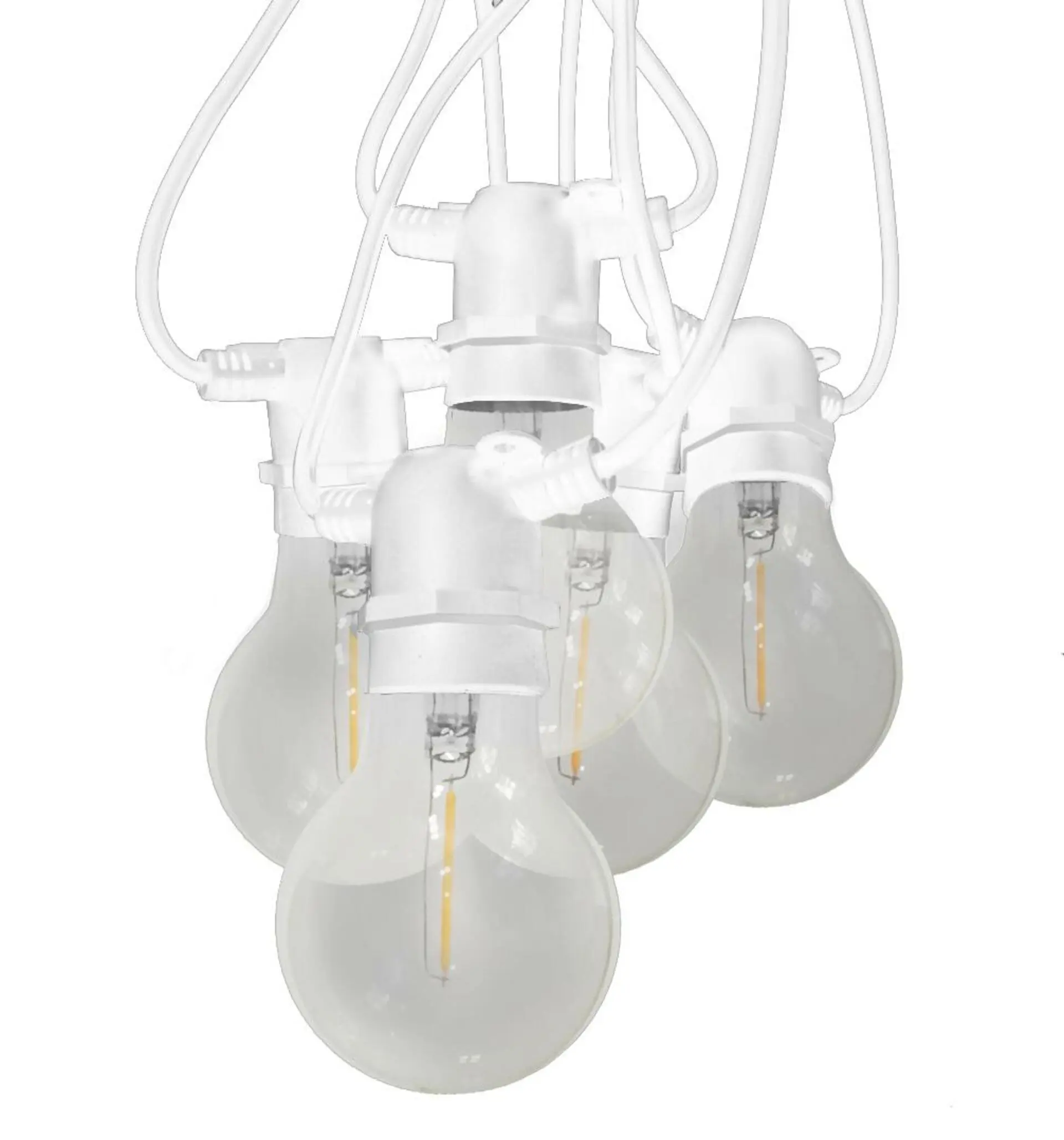 CENTURY LED FIESTA Světelný řetěz BÍLÝ s 10 LED žárovkami ČIRÉ 6W E27 200Lm IP44