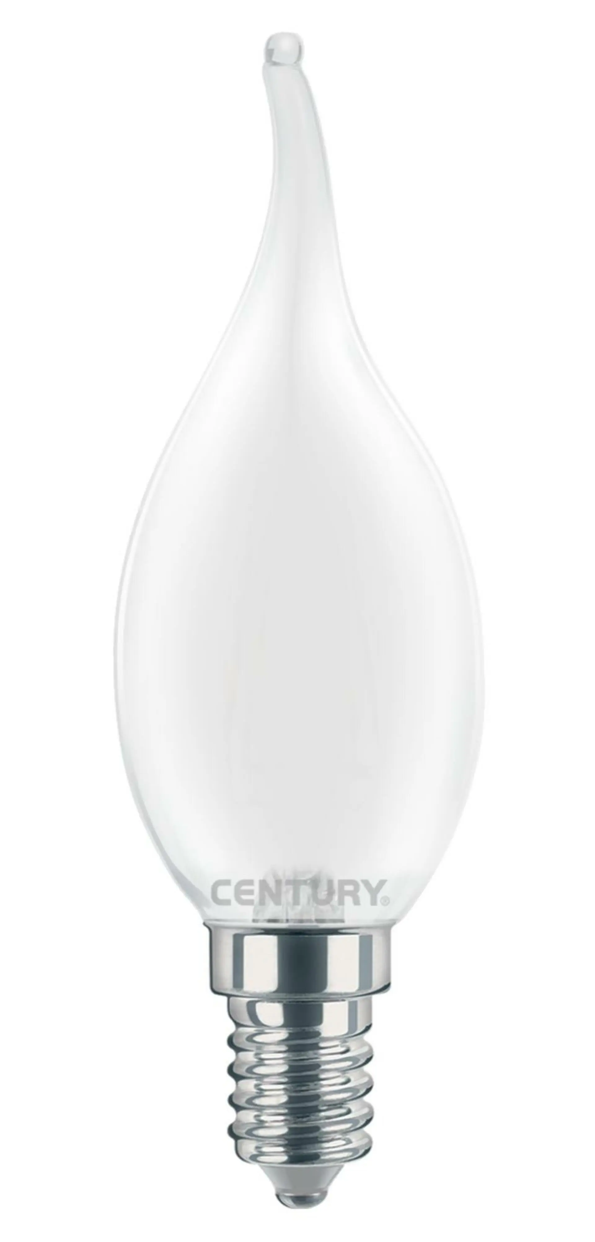 CEN INSM1C-041460 LED FILAMENT SVÍČKA PLAMEN SATÉN 4W E14 6000K 470Lm 360d 35x118mm IP20 - CENTURY