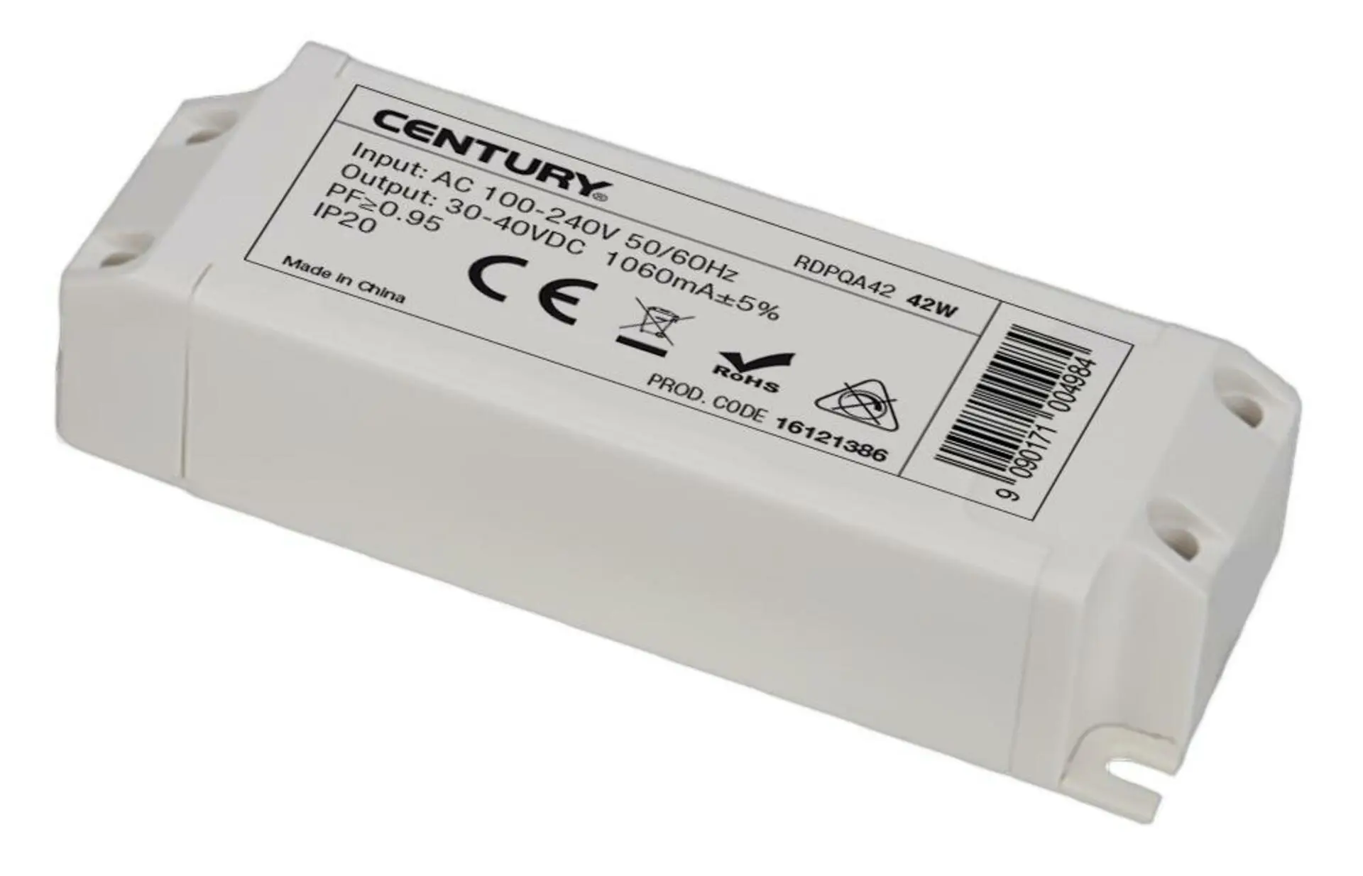CEN RDPQA42 LED DRIVER náhradní na 42W IP20 100-240VAC. - CENTURY