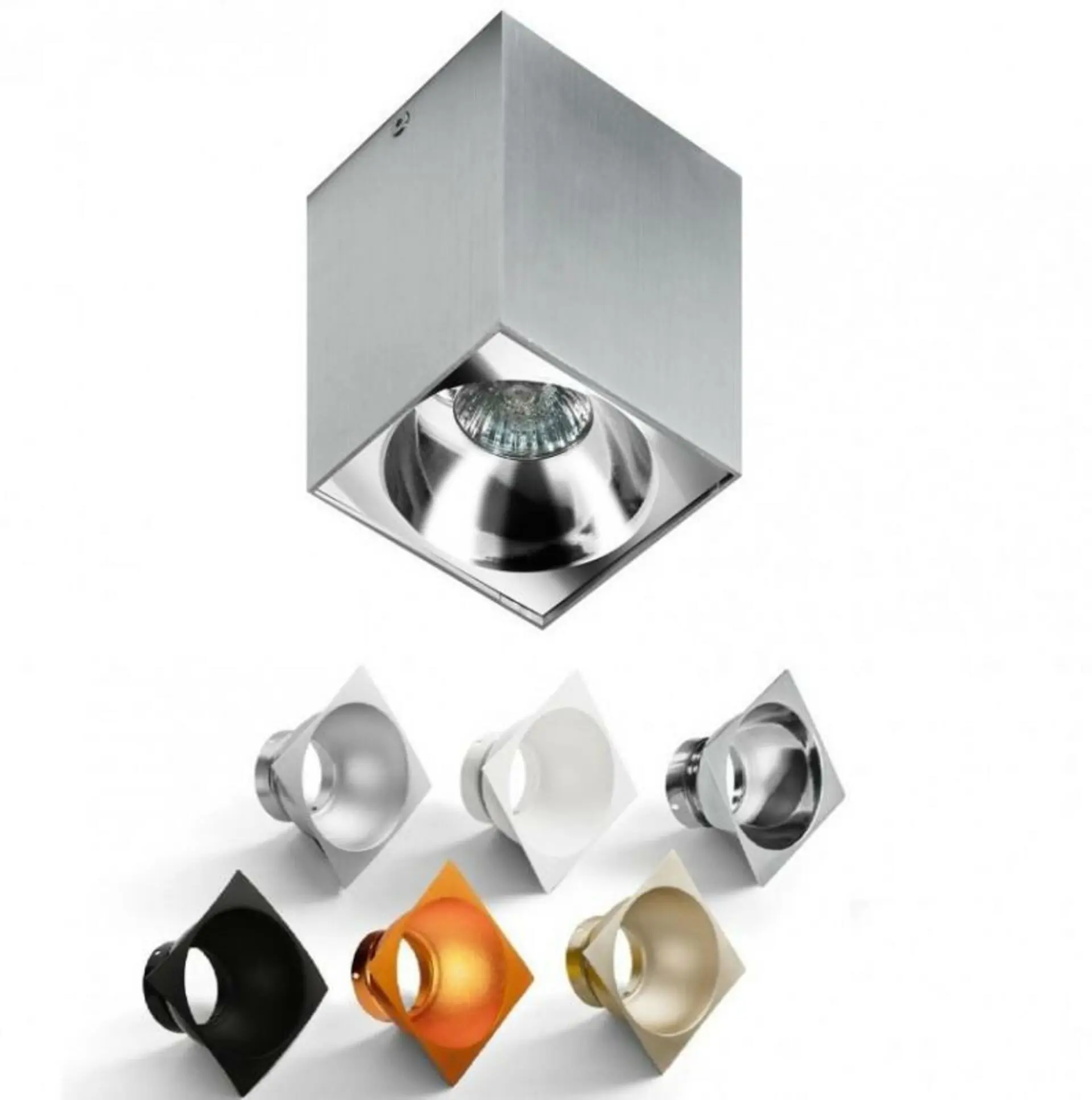 AZZ AZ0828 Stropní bodové přisazené svítidlo Azzardo Hugo aluminium AZ0828 GU10 1x50W IP20 9,5cm hranaté hliníkové - AZZARDO