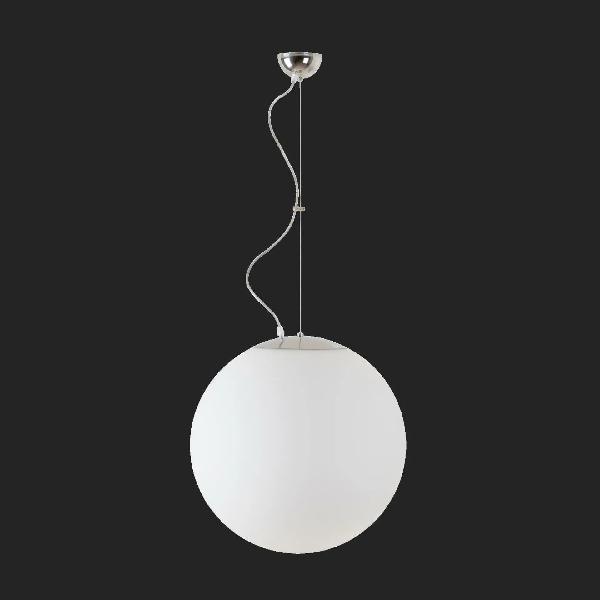 OSMONT ADR60804 ADRIA L4 závěsné skleněné svítidlo nerez leštěná / bílá IP40 4000 K 41W LED nouzové kombinované 3 h