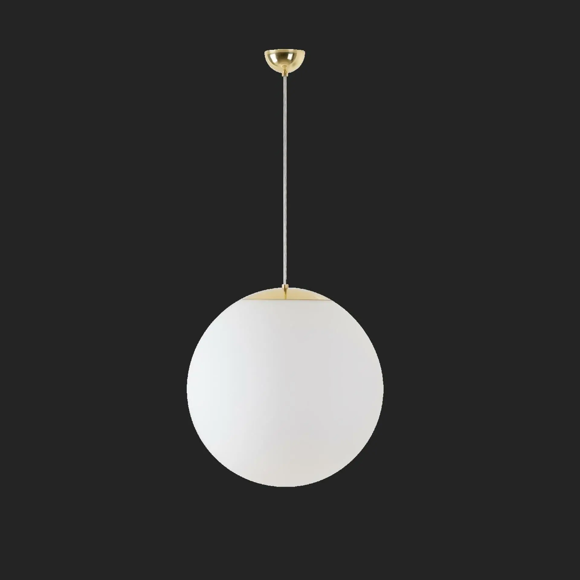 OSMONT ADR60859 ADRIA S4 závěsné skleněné svítidlo mosaz leštěná / bílá IP40 4000 K 41W LED nouzové kombinované 3 h
