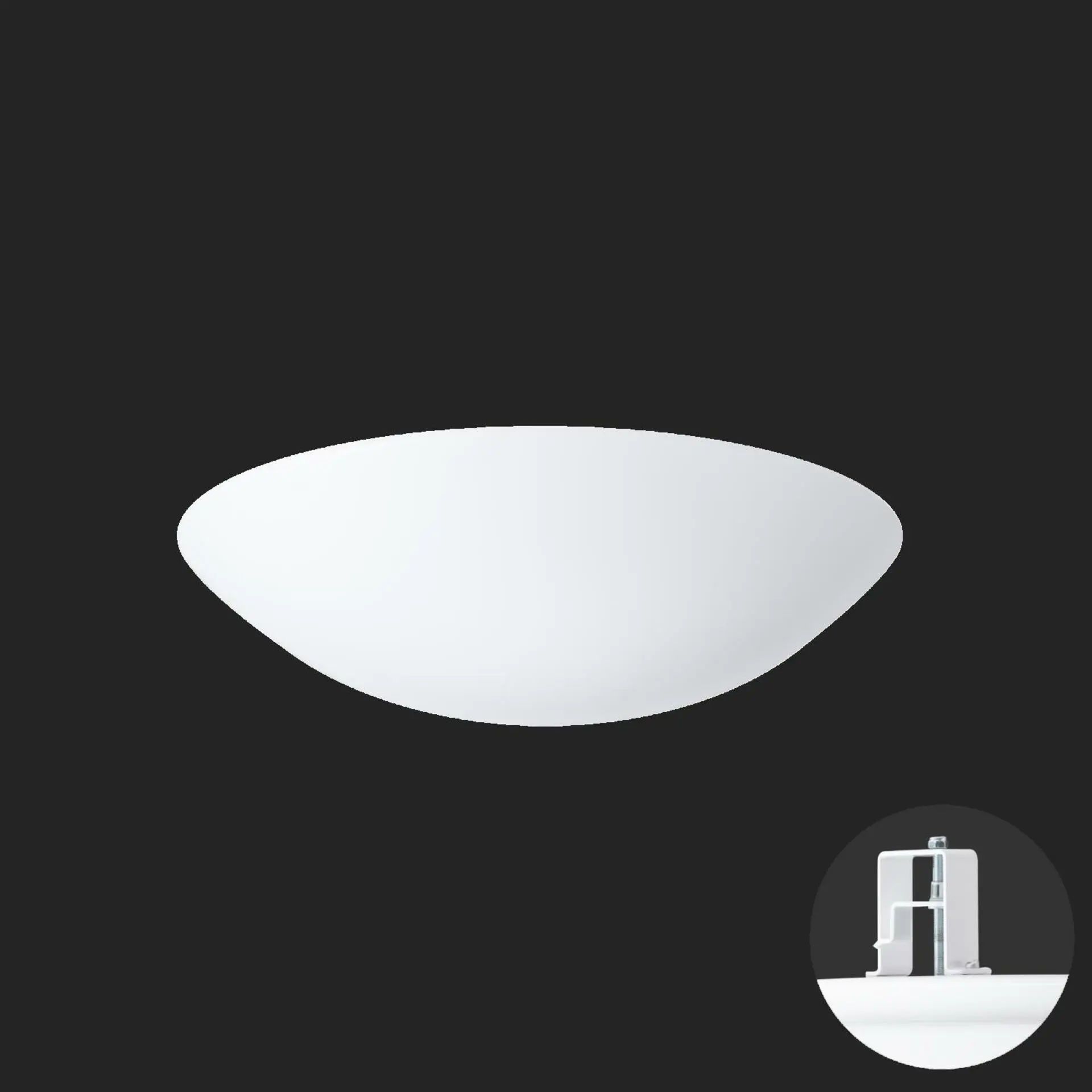 OSMONT TIT65044 TITAN V2 stropní/nástěnné plastové polovestavné svítidlo bílá IP44 3000 K 33W LED nouzové kombinované 3 h