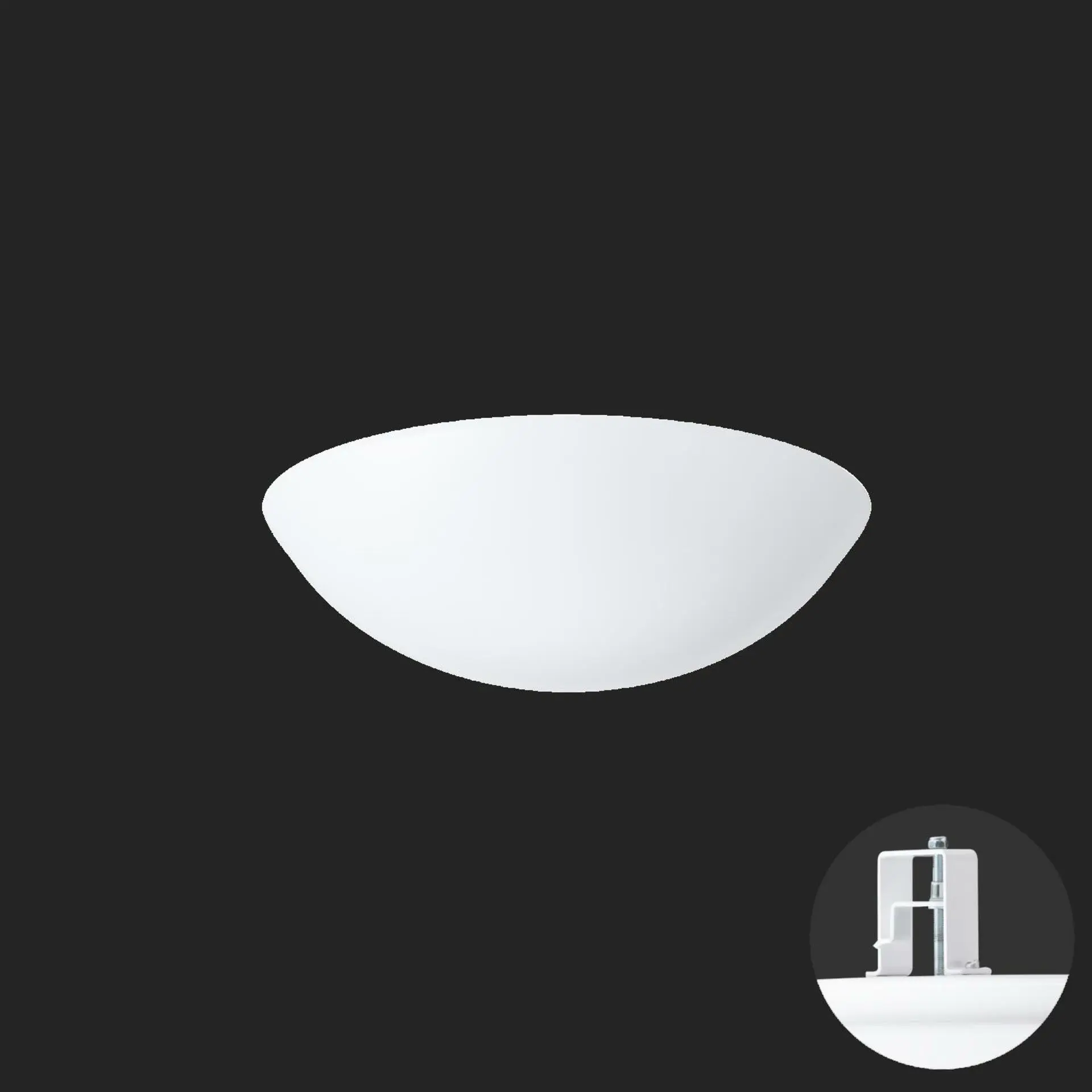 OSMONT TIT65517 TITAN V1 stropní/nástěnné plastové polovestavné svítidlo bílá IP44 4000 K 14W LED HF nouzové kombinované 3 h