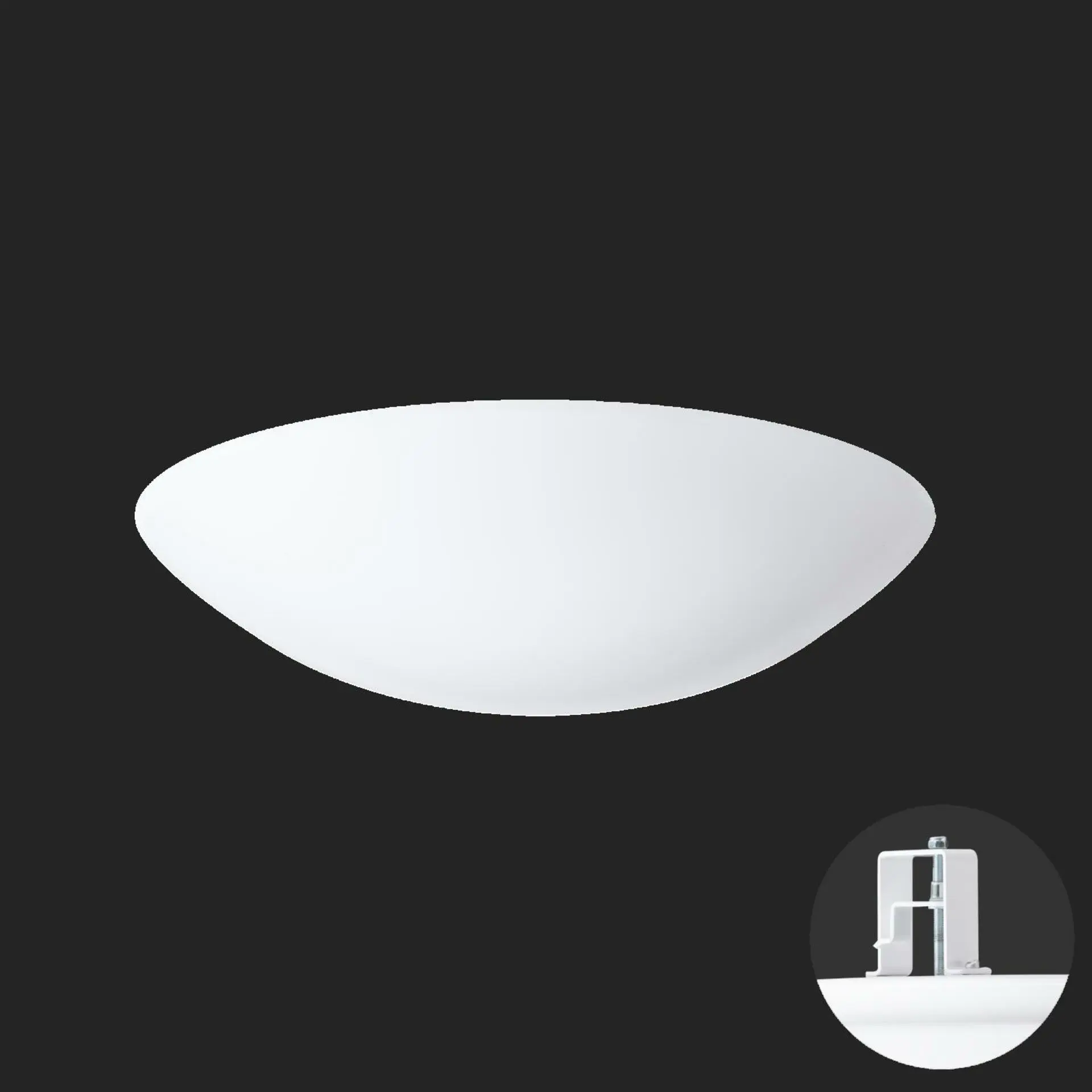 OSMONT TIT65554 TITAN V3 stropní/nástěnné plastové polovestavné svítidlo bílá IP44 4000 K 35W LED nouzové kombinované 3 h