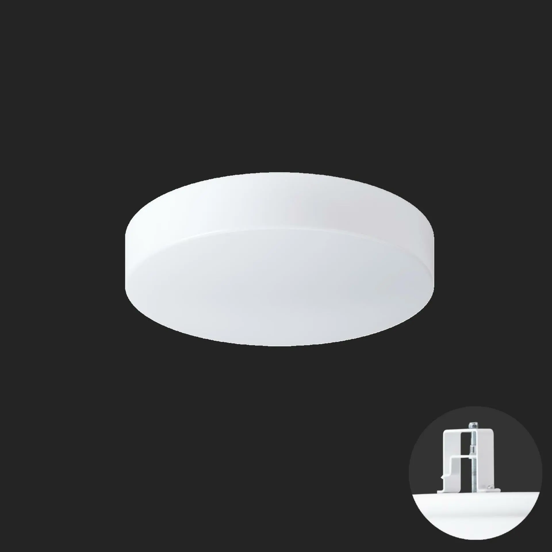 OSMONT DEL65578 DELIA V1 stropní/nástěnné plastové polovestavné svítidlo bílá IP44 4000 K 19W LED nouzové kombinované 3 h