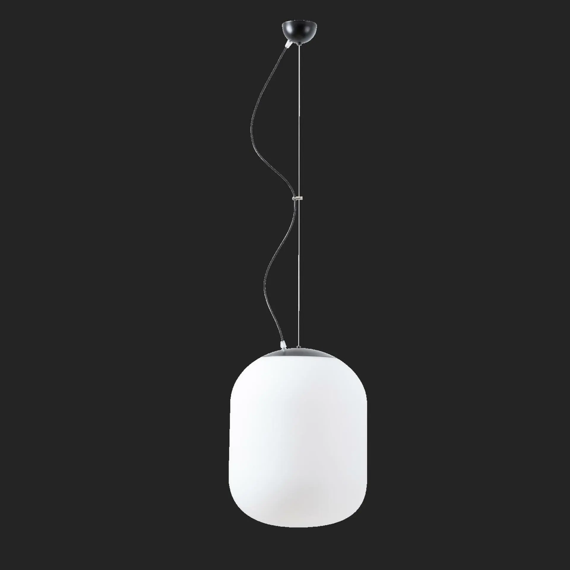 OSMONT TAN67330 TANIA L2 závěsné skleněné svítidlo černá / bílá IP40 3000 K 41W LED nouzové kombinované 3 h