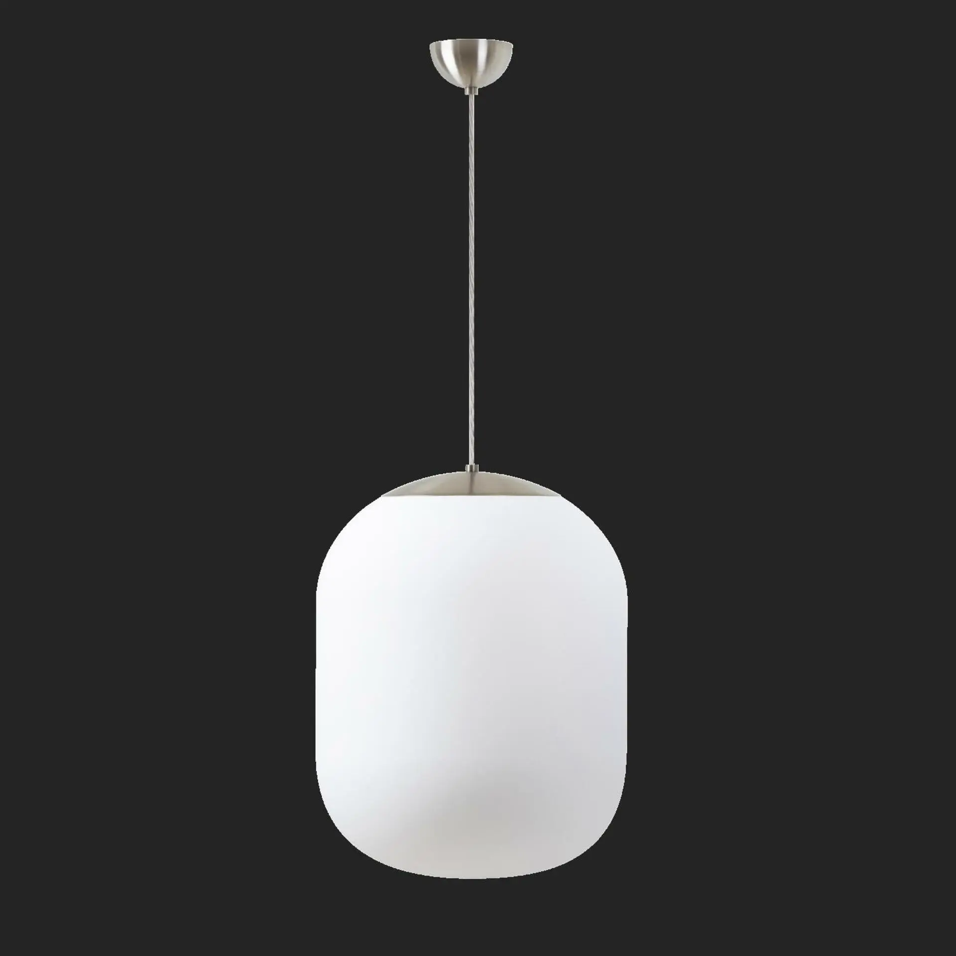 OSMONT TAN67374 TANIA S2 závěsné skleněné svítidlo nerez broušená / bílá IP40 3000 K 41W LED nouzové kombinované 3 h