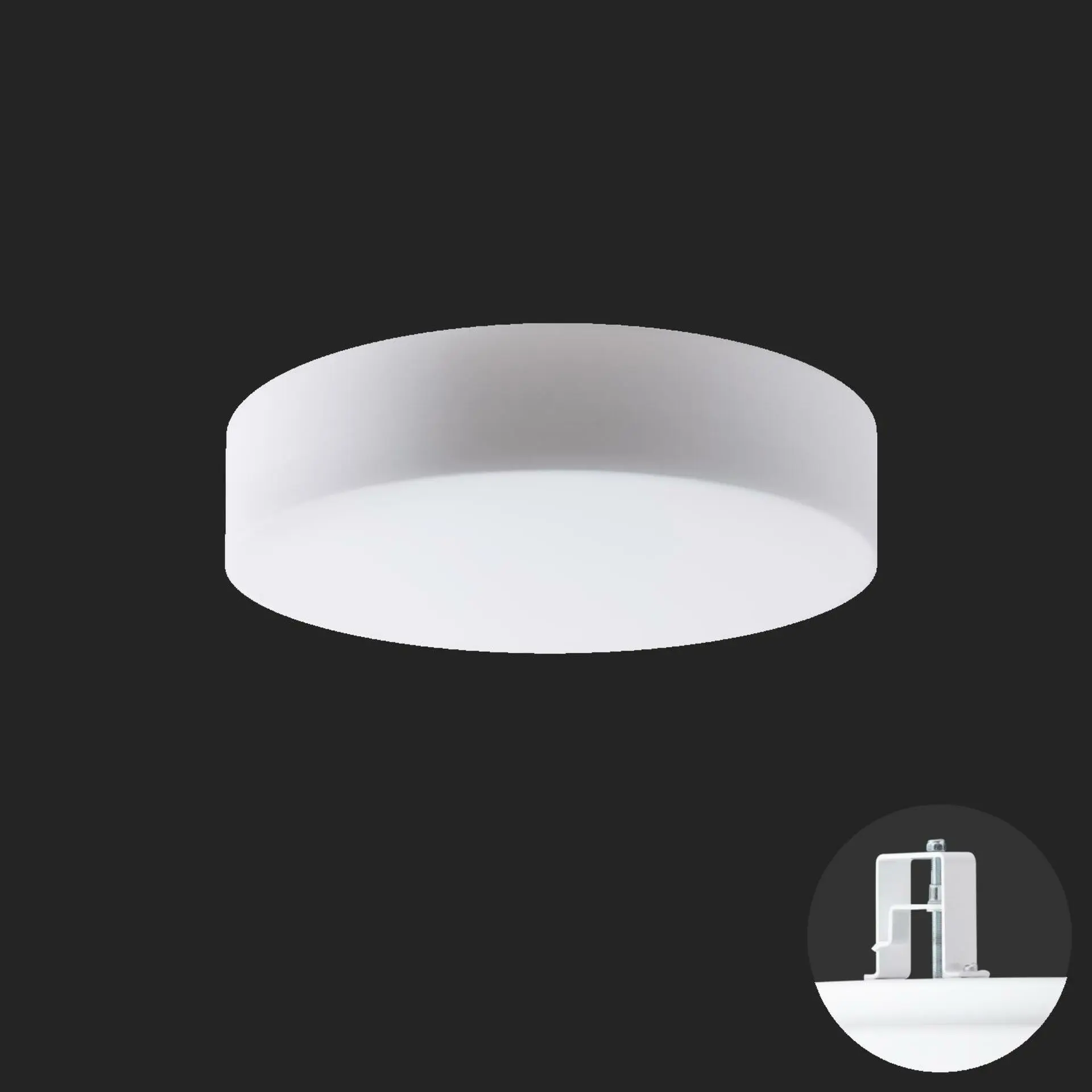 OSMONT ERI67657 ERIS V4 stropní/nástěnné skleněné polovestavné svítidlo bílá IP44 4000 K 35W LED nouzové kombinované 3 h