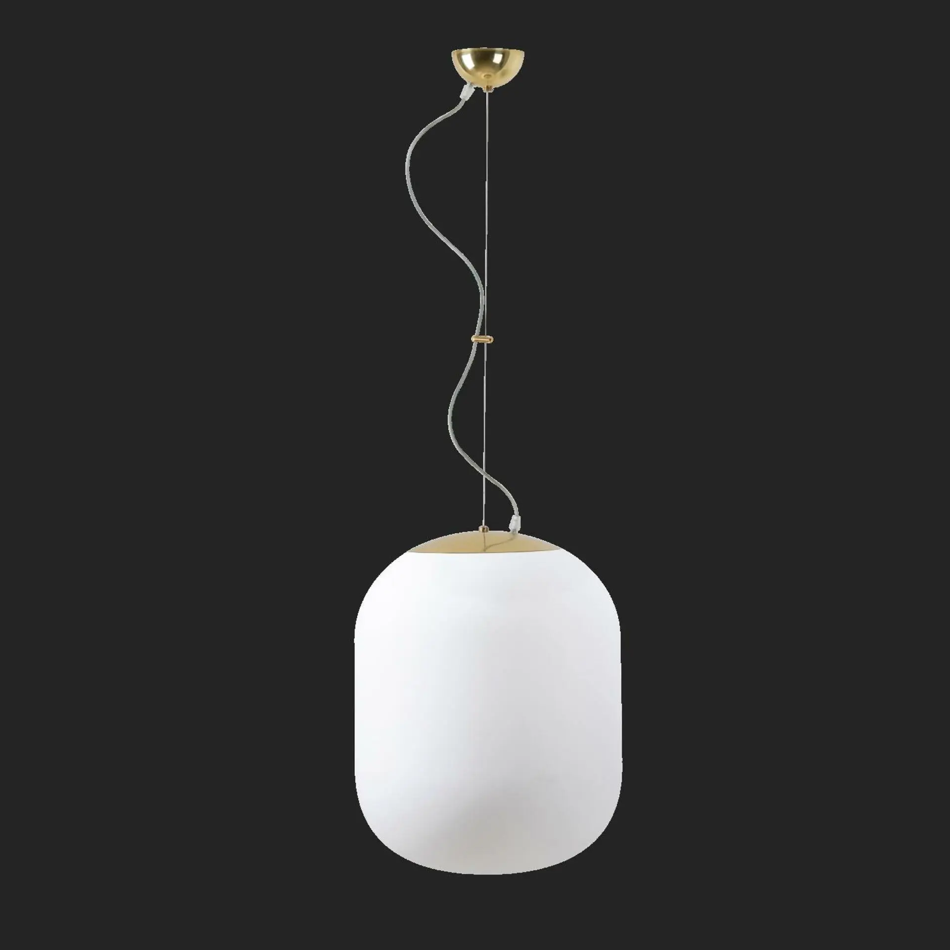 OSMONT TAN67836 TANIA L2 závěsné skleněné svítidlo mosaz leštěná / bílá IP40 4000 K 41W LED nouzové kombinované 3 h