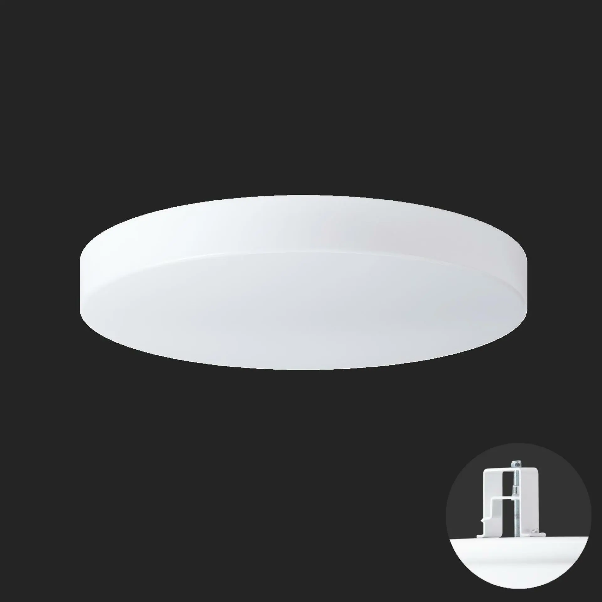 OSMONT DEL68165 DELIA V3 stropní/nástěnné plastové polovestavné svítidlo bílá IP44 3000 K 49W LED nouzové kombinované 3 h