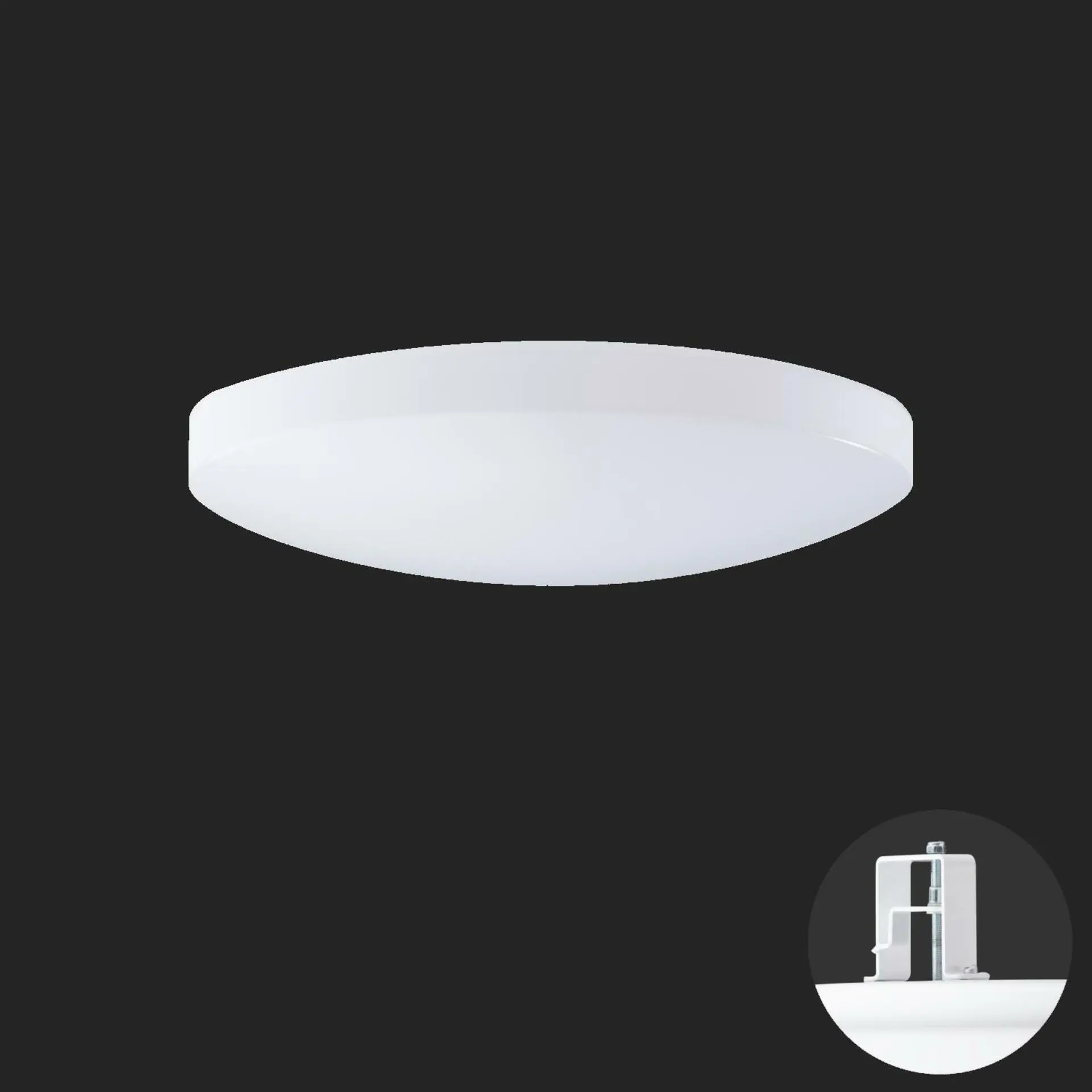 OSMONT SAG68178 SAGITA V1 stropní/nástěnné plastové polovestavné svítidlo bílá IP44 3000 K 14W LED nouzové kombinované 3 h