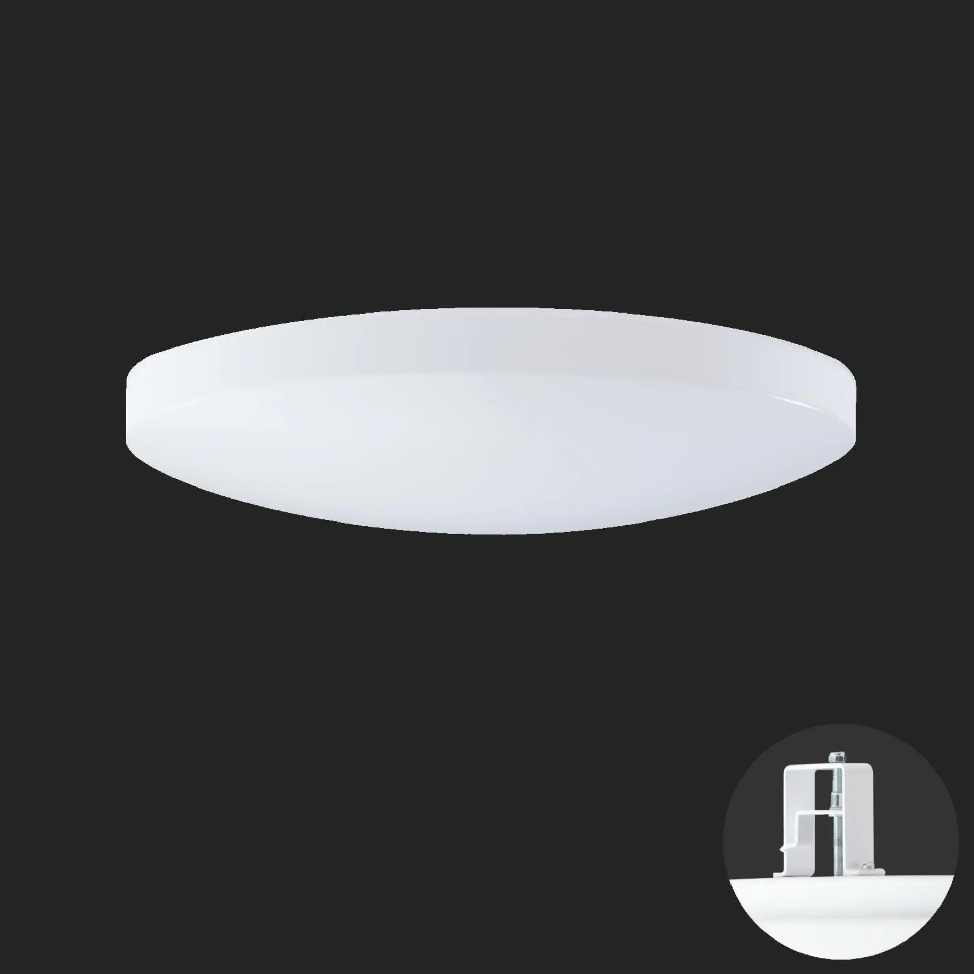 OSMONT SAG68189 SAGITA V2 stropní/nástěnné plastové polovestavné svítidlo bílá IP44 3000 K 27W LED nouzové kombinované 3 h