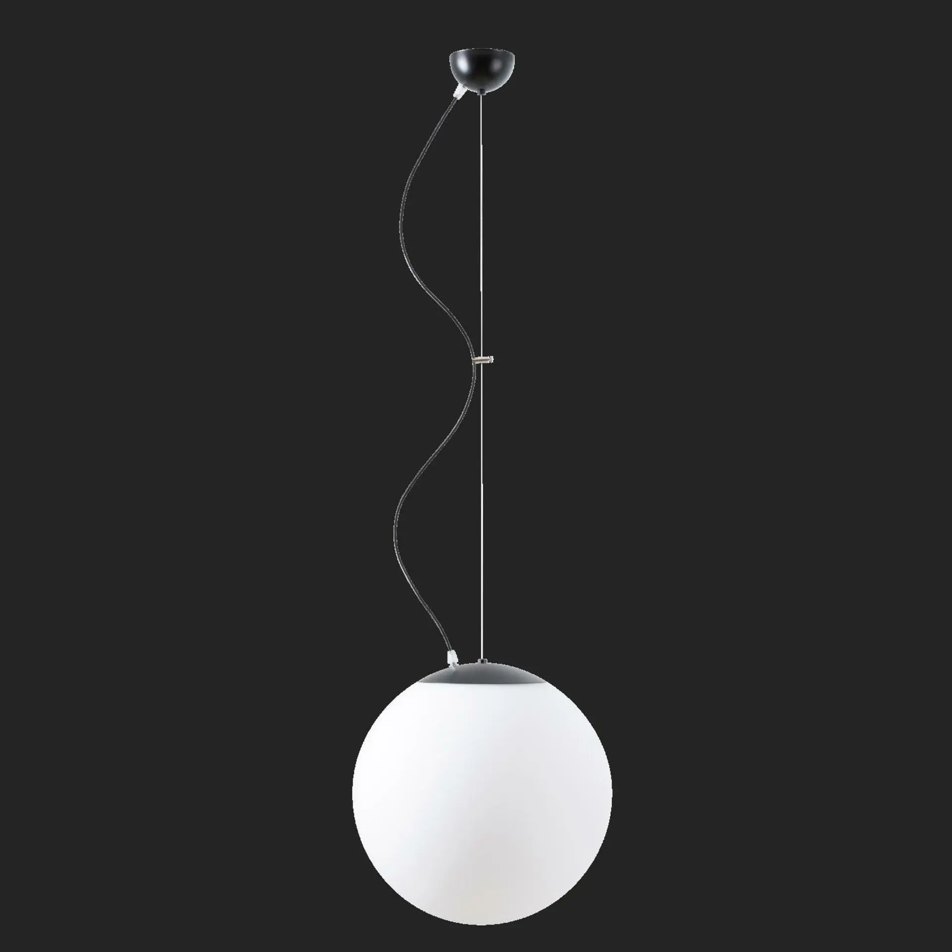OSMONT ADR68332 ADRIA L3 závěsné skleněné svítidlo černá / bílá IP40 3000 K 27W LED nouzové kombinované 1 h