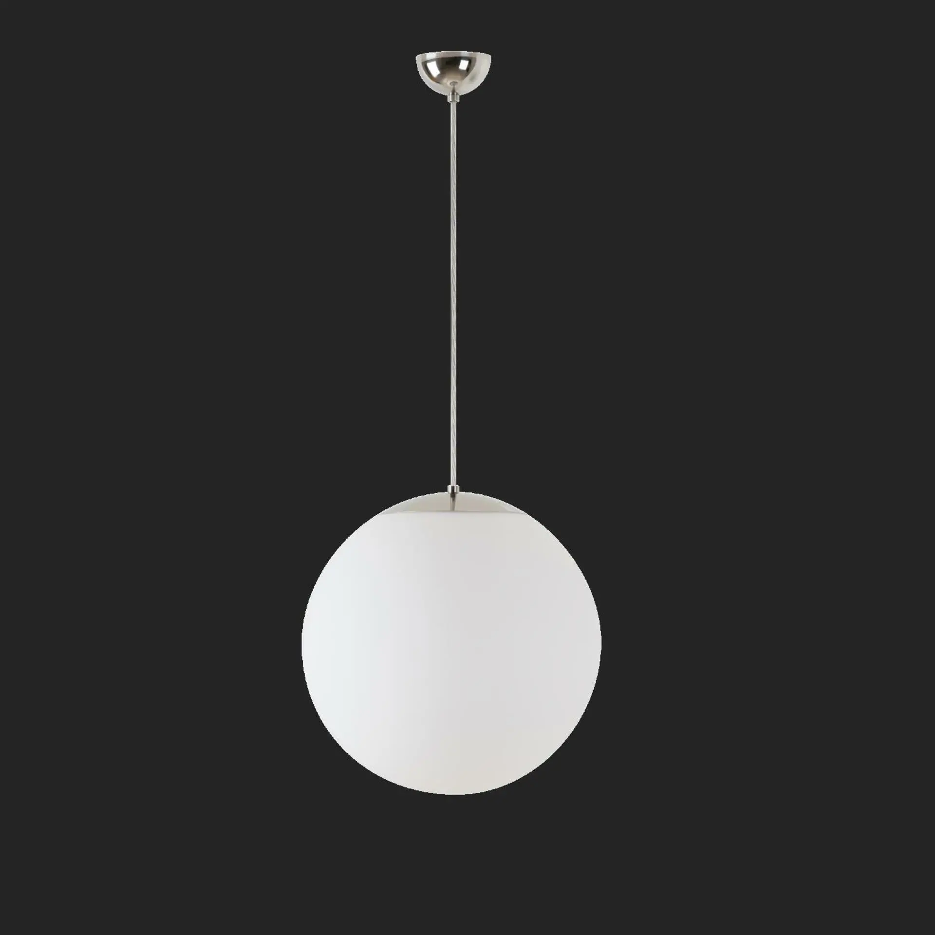 OSMONT ADR68343 ADRIA S3 závěsné skleněné svítidlo nerez leštěná / bílá IP40 3000 K 27W LED nouzové kombinované 1 h