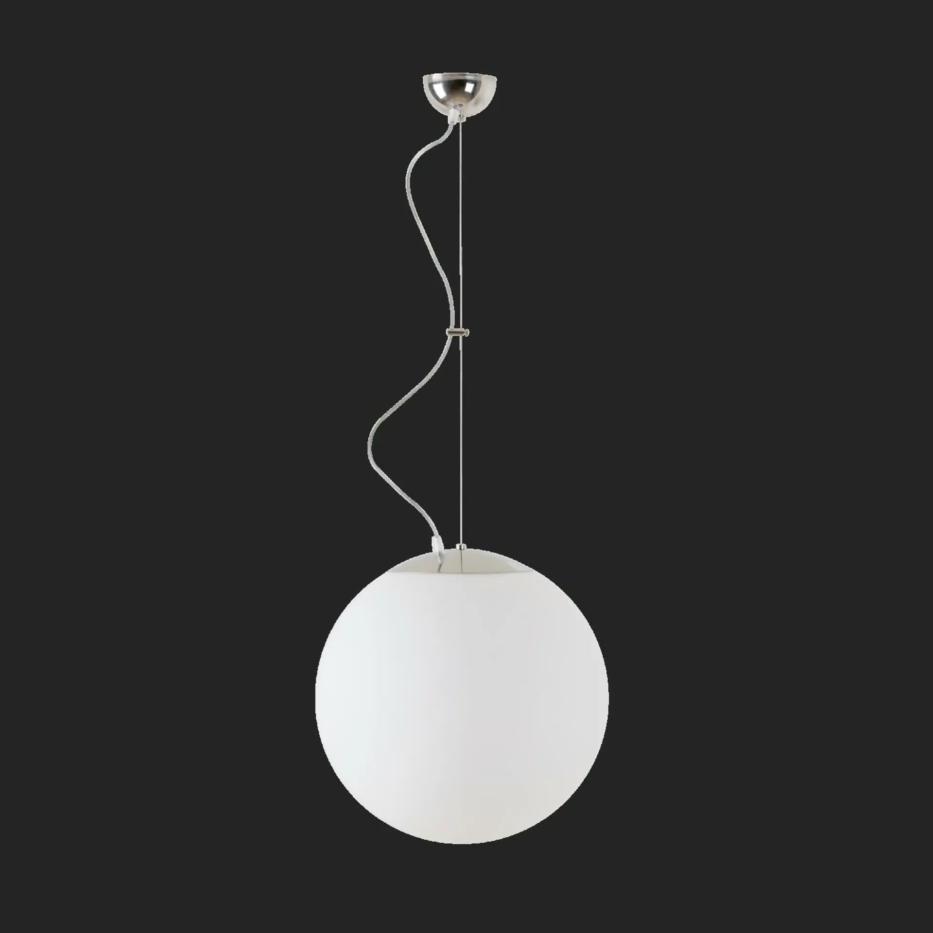 OSMONT ADR68836 ADRIA L3 závěsné skleněné svítidlo nerez leštěná / bílá IP40 4000 K 27W LED nouzové kombinované 1 h
