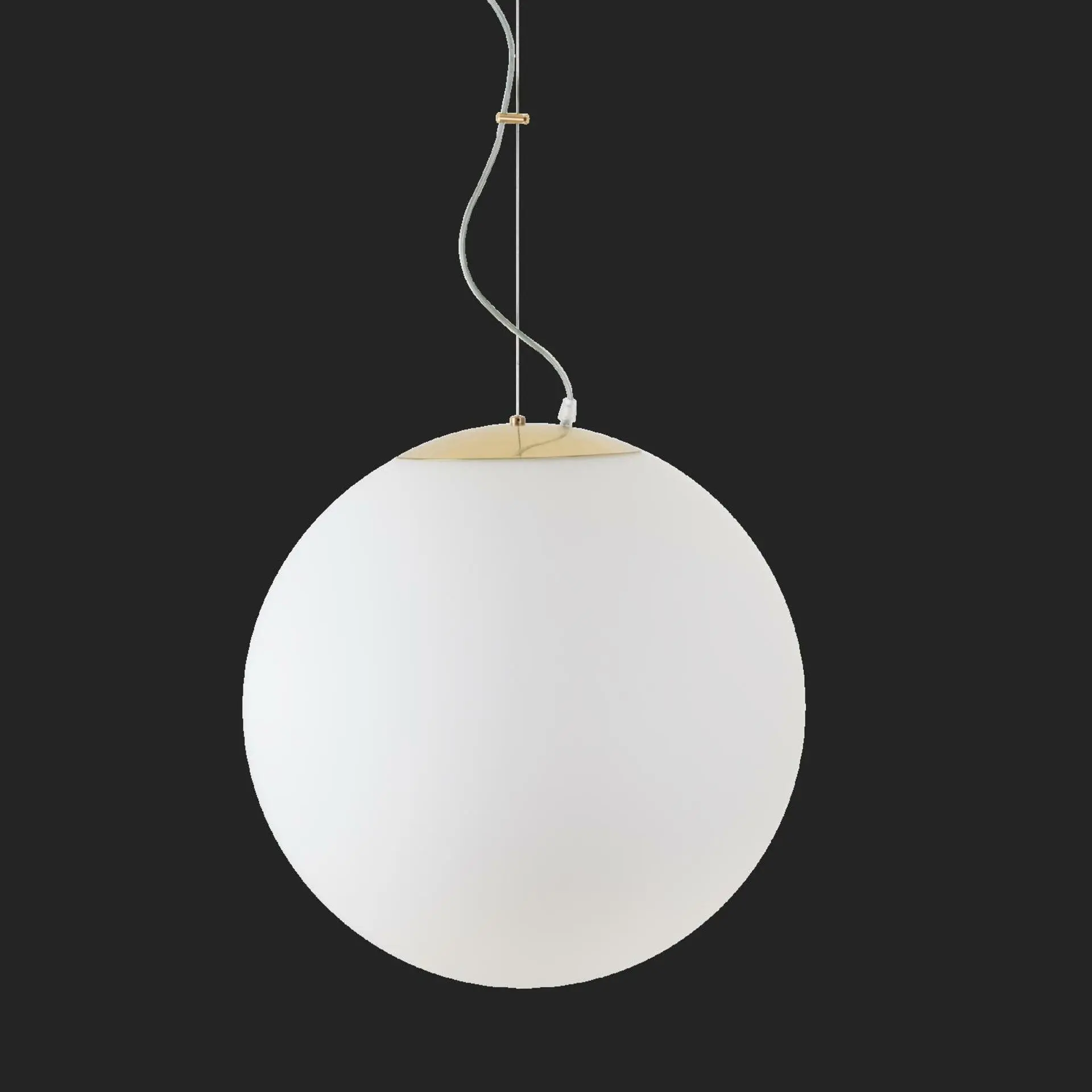 OSMONT ADR72099 ADRIA L4 HP závěsné skleněné svítidlo mosaz leštěná / bílá IP40 3000 K 58W LED nouzové kombinované 3 h