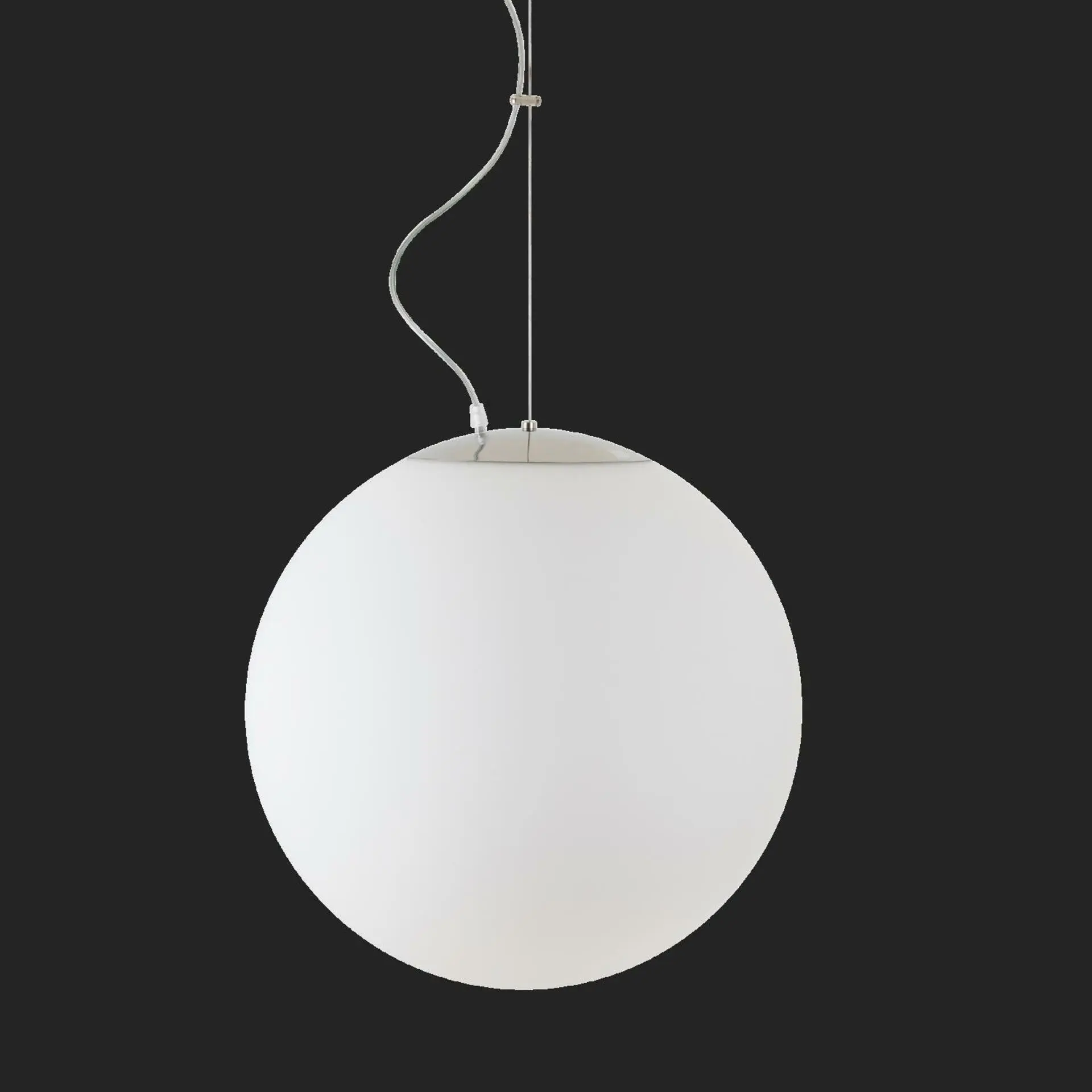 OSMONT ADR72101 ADRIA L4 HP závěsné skleněné svítidlo nerez leštěná / bílá IP40 3000 K 58W LED nouzové kombinované 3 h