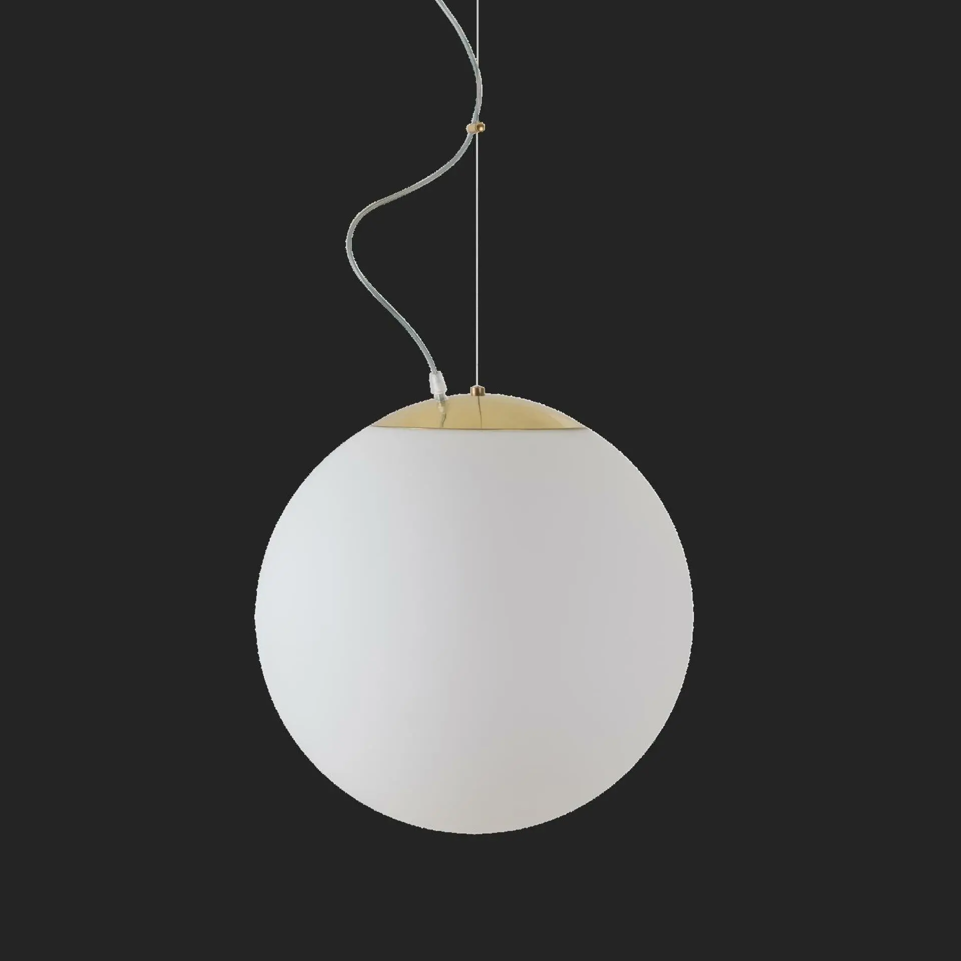 OSMONT ADR72589 ADRIA L3 HP závěsné skleněné svítidlo mosaz leštěná / bílá IP40 4000 K 52W LED nouzové kombinované 3 h