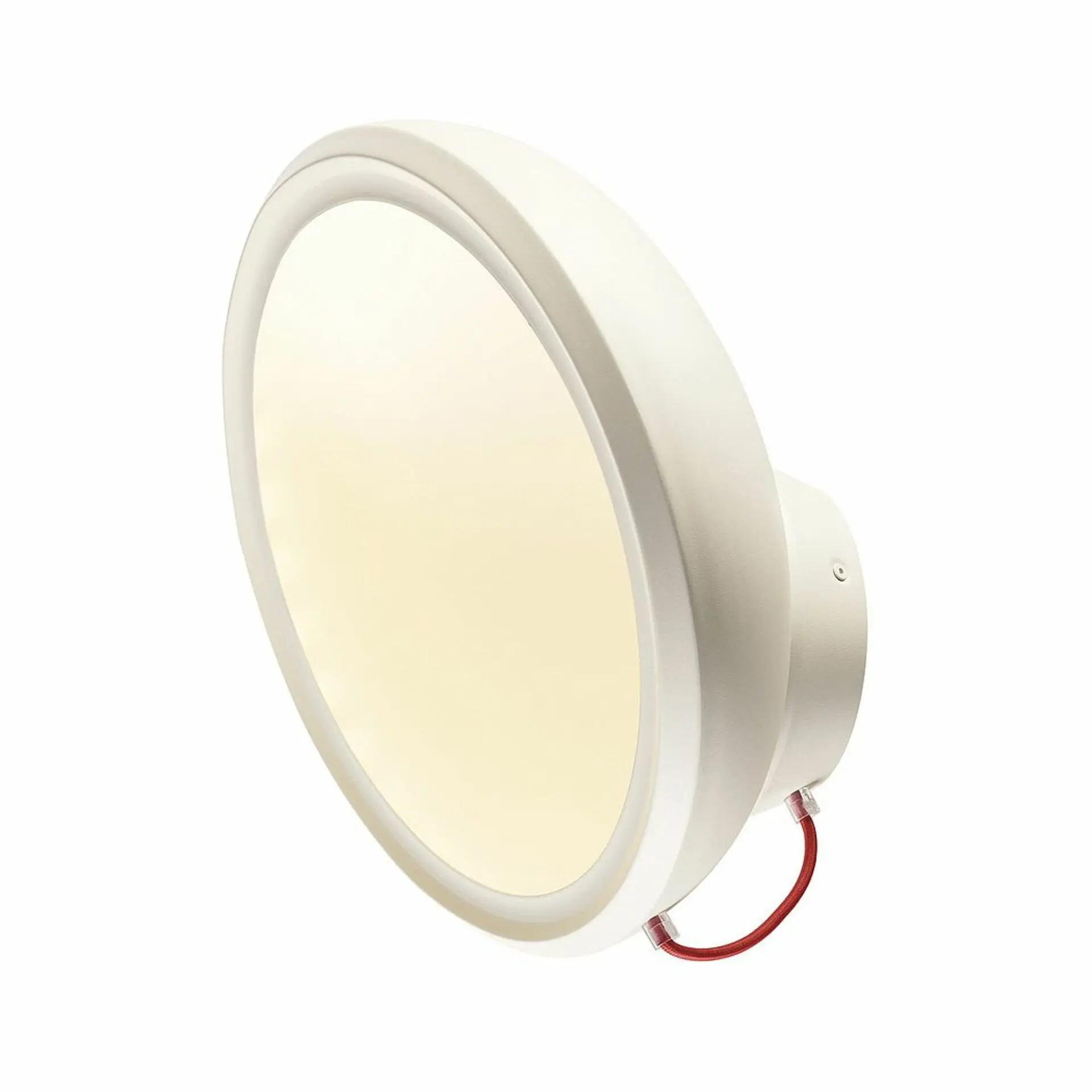 BIG WHITE SLV I-RING, nástěnné svítidlo, LED, 3000K, kulaté, bílé, textilní kabel červený, 14 W 156311 VÝPRODEJ VZORKU