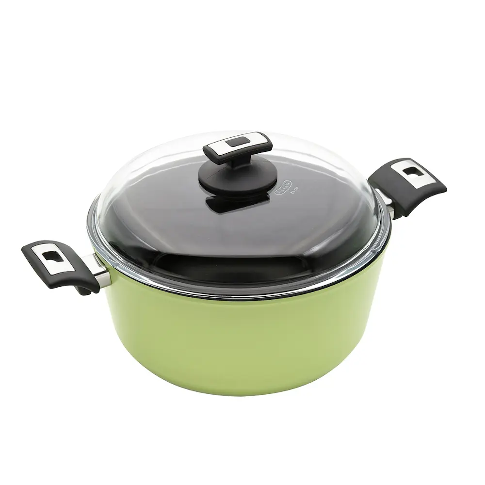Top Alulit Titanový hrnec ø 24 cm x 11 cm / 3.8 l s poklicí, světle zelený