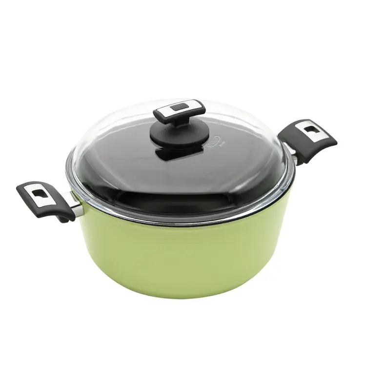 Top Alulit Titanový hrnec ø 28 cm x 13 cm / 6.3 l s poklicí, světle zelený