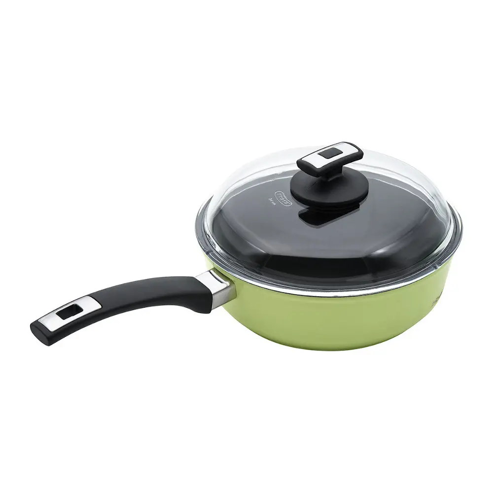 Top Alulit Indukční titanová pánev ø 24 cm x 7 cm / 2.7 l s poklicí, světle zelená