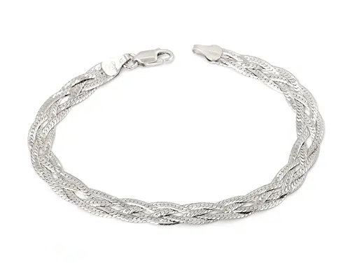 Dámský splétaný stříbrný náramek 18 cm STNA0615F