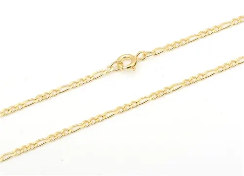 Stříbrný pozlacený řetízek figaro 50 cm STRR0480F