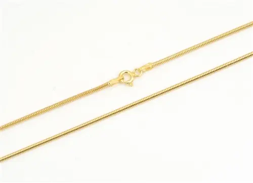 Dámský stříbrný pozlacený řetízek hádek 45cm STRR0497F