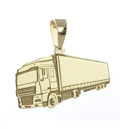 Zlatý přívěšek kamion PA1120ZFV + Dárek zdarma