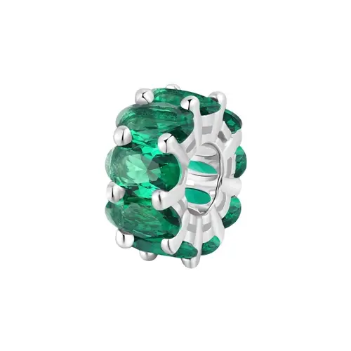 Stříbrný přívěšek provlékací se zelenými zirkony Brosway Fancy Life Green FLG01