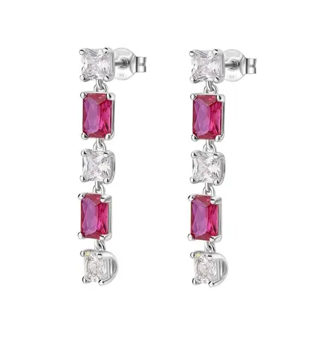 Stříbrné visací náušnice s rubíny Brosway Fancy Passion Ruby FPR19 pár + dárek zdarma