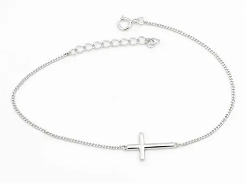 Dámský stříbrný náramek křížek 17-20 cm STNA0768F