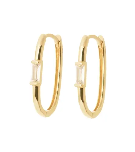 Náušnice ze žlutého zlata se zirkony NA1593F + DÁREK ZDARMA