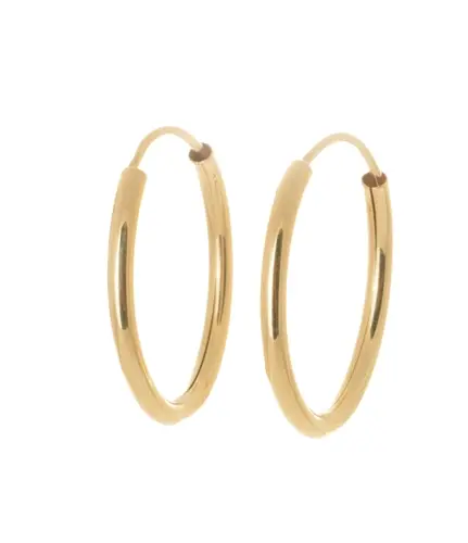Dámské náušnice oválky ze žlutého zlata 22 mm NA1595F + DÁREK ZDARMA