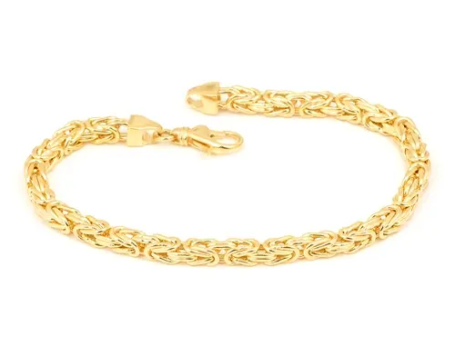 Náramek ze žlutého zlata královská vazba 22 cm ZLNA1440F + DÁREK ZDARMA