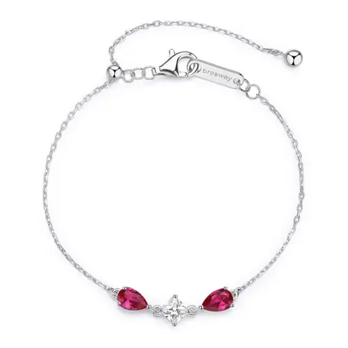 Stříbrný náramek s rubínky a zirkony Brosway Fancy Passion Ruby FPR114 + dárek zdarma